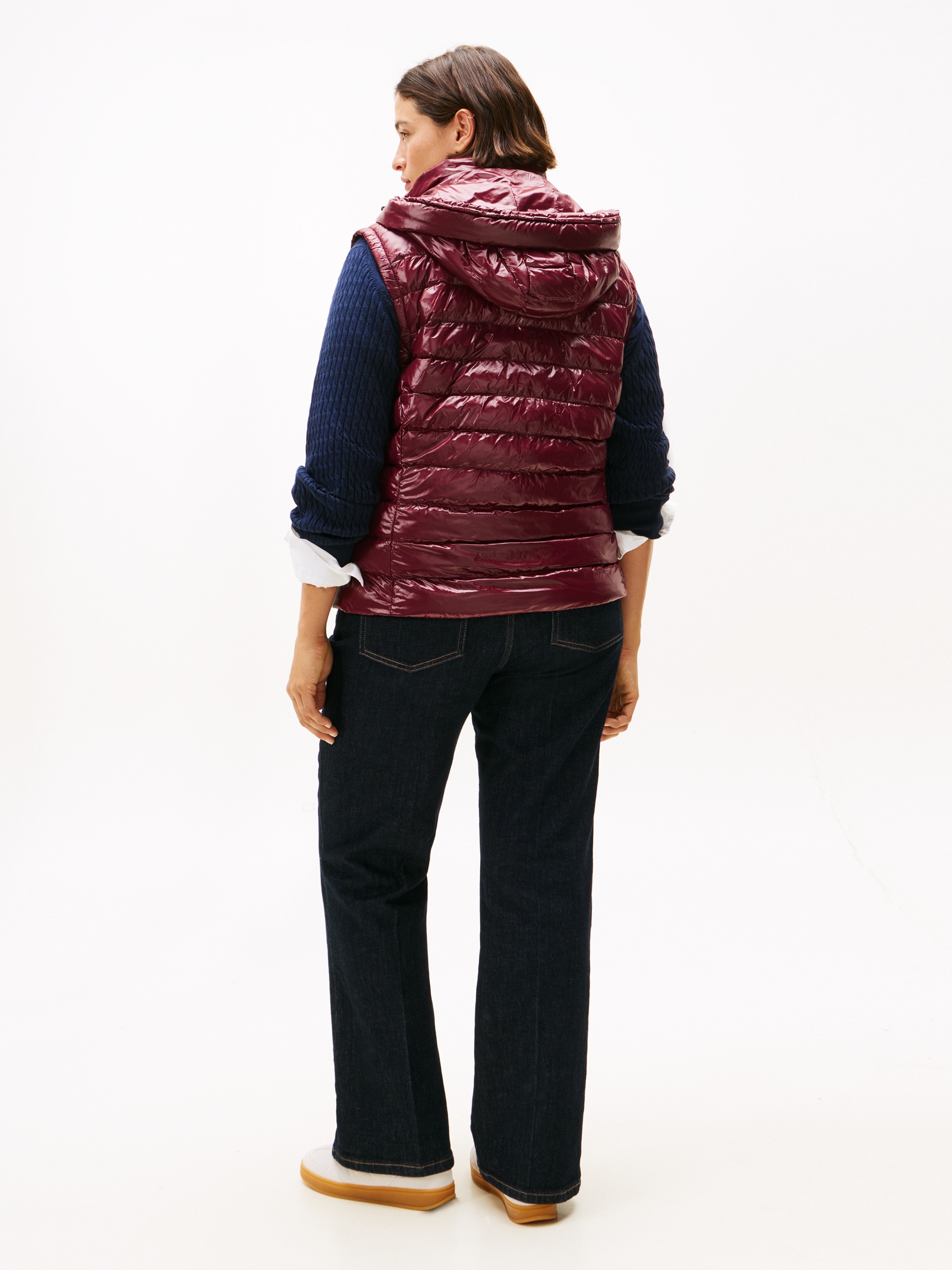 Tommy Hilfiger Curve Steppweste »CRV LW PADDED SLIM VEST«, in grossen Grössen, mit Kapuze