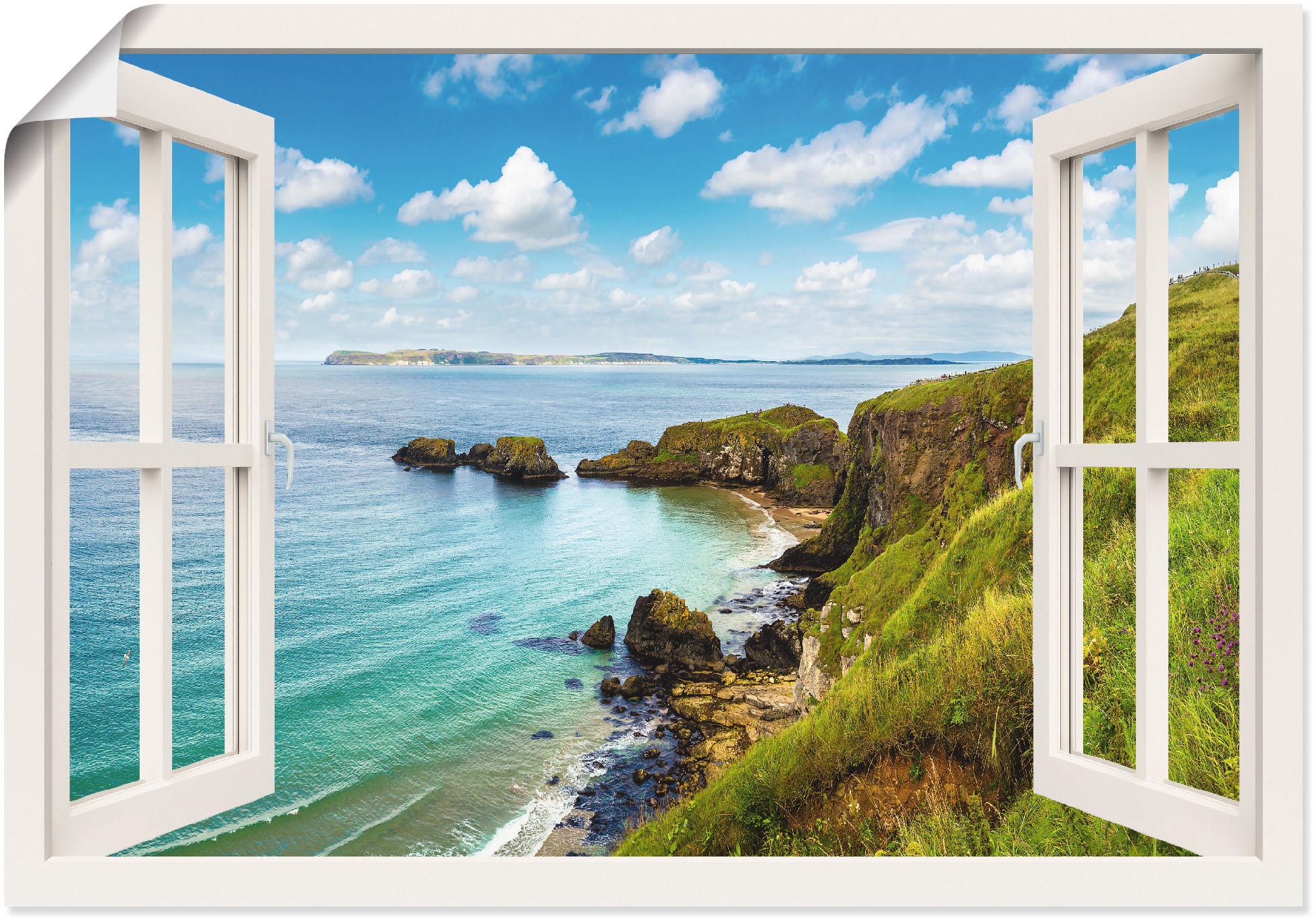 Artland Wandbild »Küstenweg in Nordirland durchs Fenster«, Meer Bilder, (1  St.), als Leinwandbild, Wandaufkleber oder Poster in versch. Grössen online  bestellen | Jelmoli-Versand