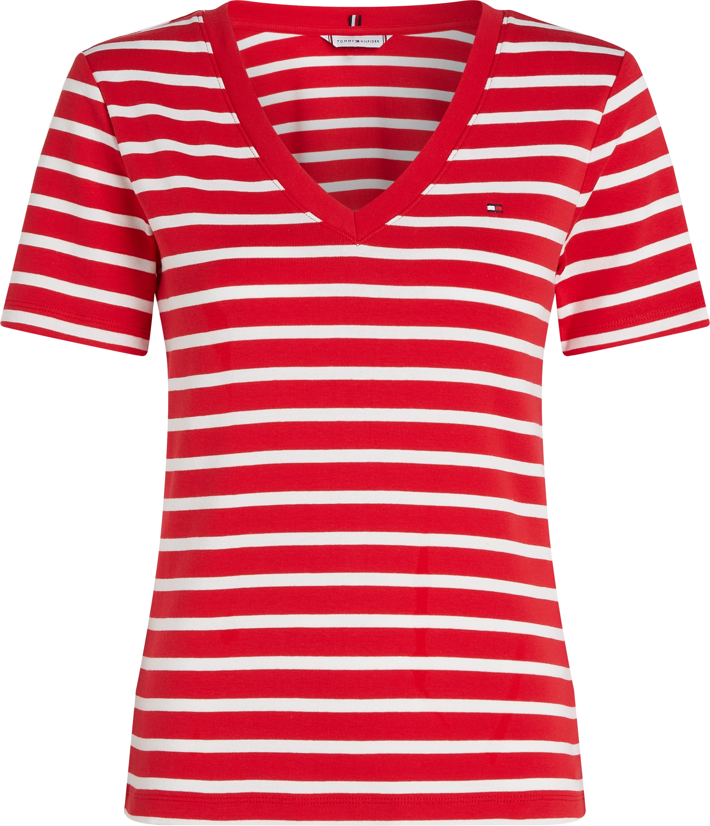 Tommy Hilfiger T-Shirt »SLIM CODY V-NK SS«, mit Logostickerei