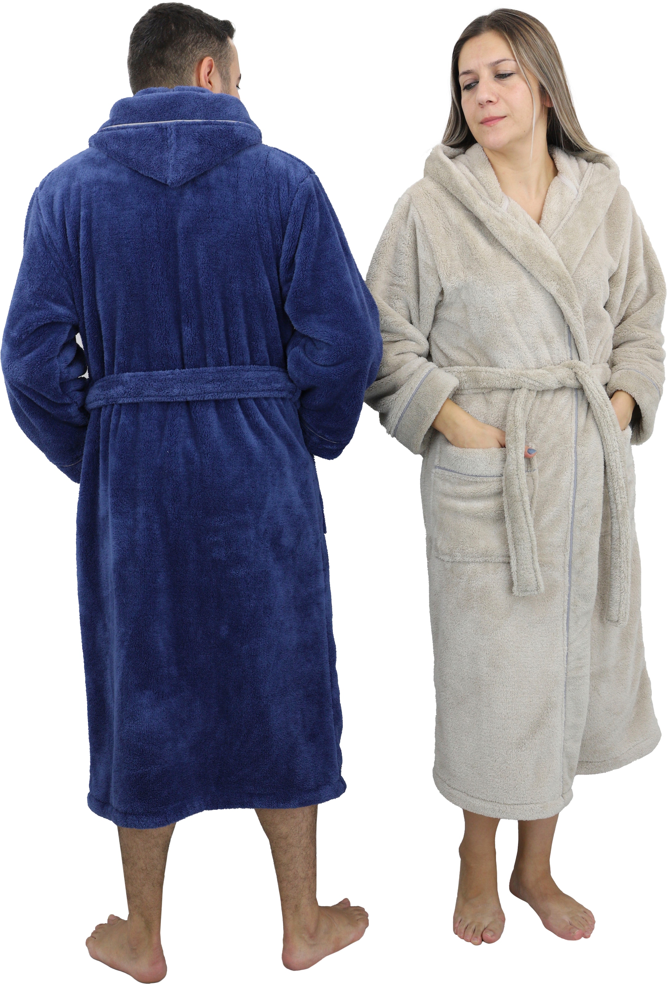 my home Unisex-Bademantel »Lillou«, (1 St.), kuschelig weicher Fleece, für Damen und Herren, XS-3XL