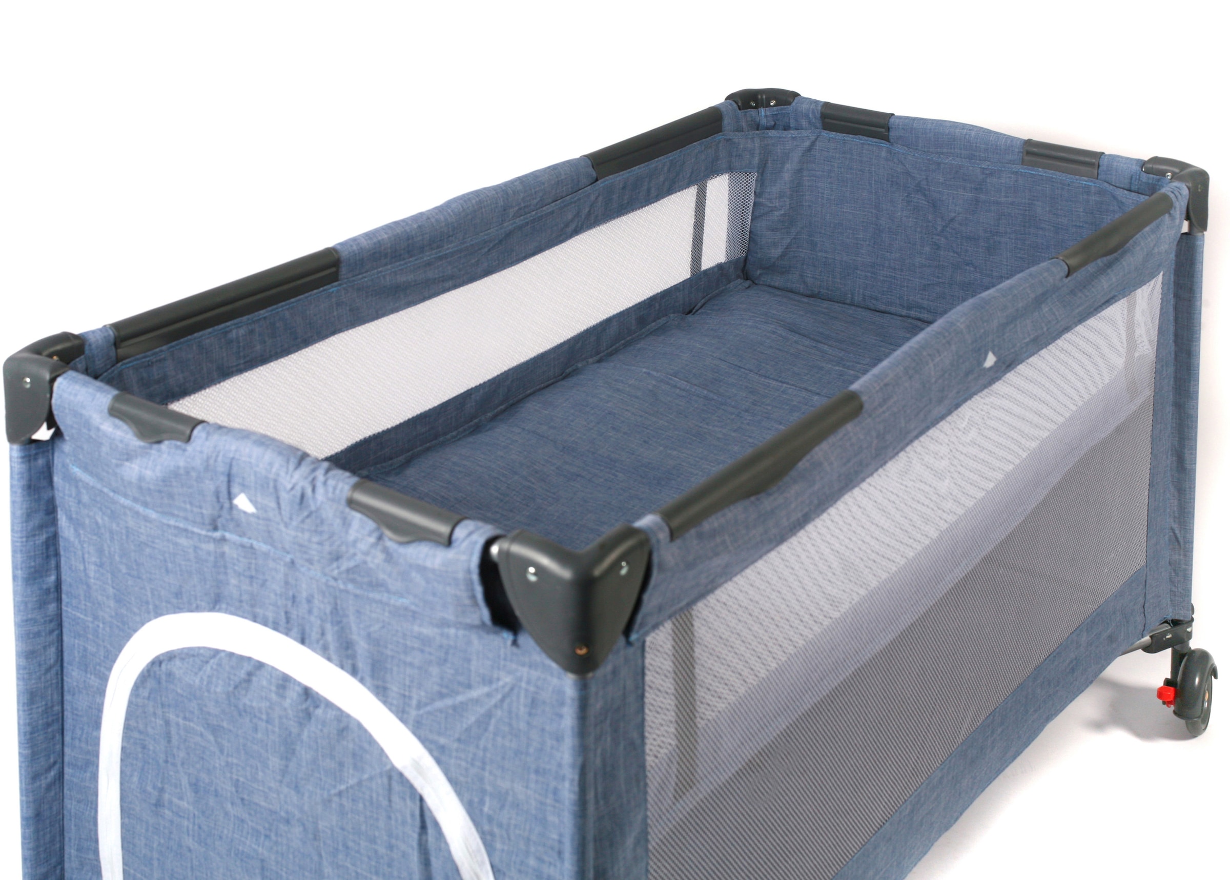 CHIC4BABY Baby-Reisebett »Luxus, Jeans Blue«, inkl. Transporttasche