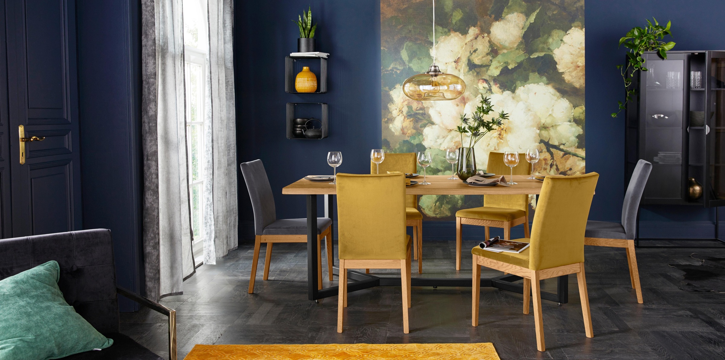 Home affaire Stuhl »Dendres«, (Set), 2 St., Luxus-Microfaser