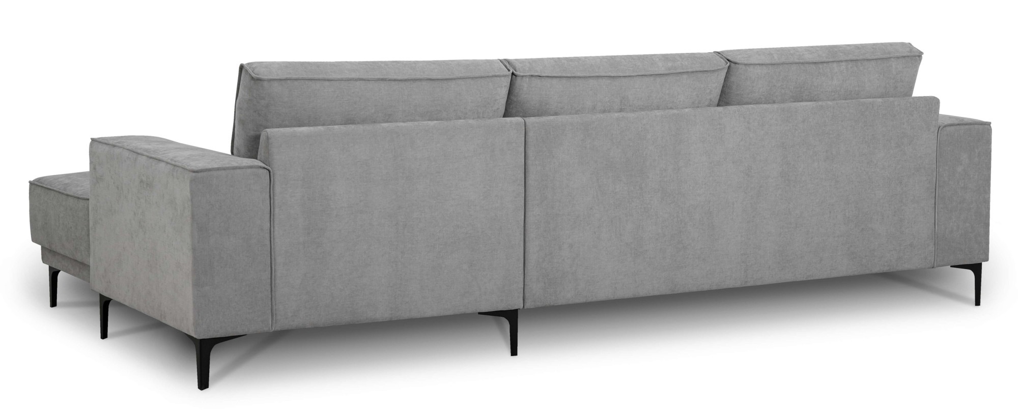Places of Style Ecksofa »Polsterecke Oland, Struktur, Flachgewebe, Luxus-Microfaser, Boucle«, L-Form, 280 cm, Wellenunterfederung, Skandi-Design, Metallfüsse