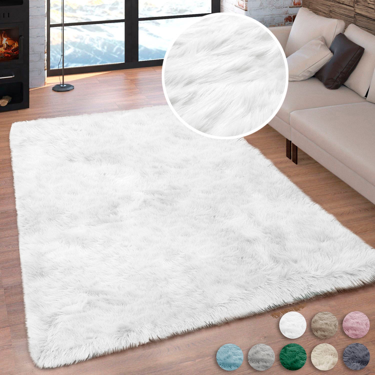 Home affaire Fellteppich »Valeria«, rechteckig, 60 mm Höhe, Kunstfell, besonders weich und flauschig, fussbodenheizungsgeeignet, pflegeleicht, ideale Teppiche für Wohnzimmer, Schlafzimmer und Esszimmer