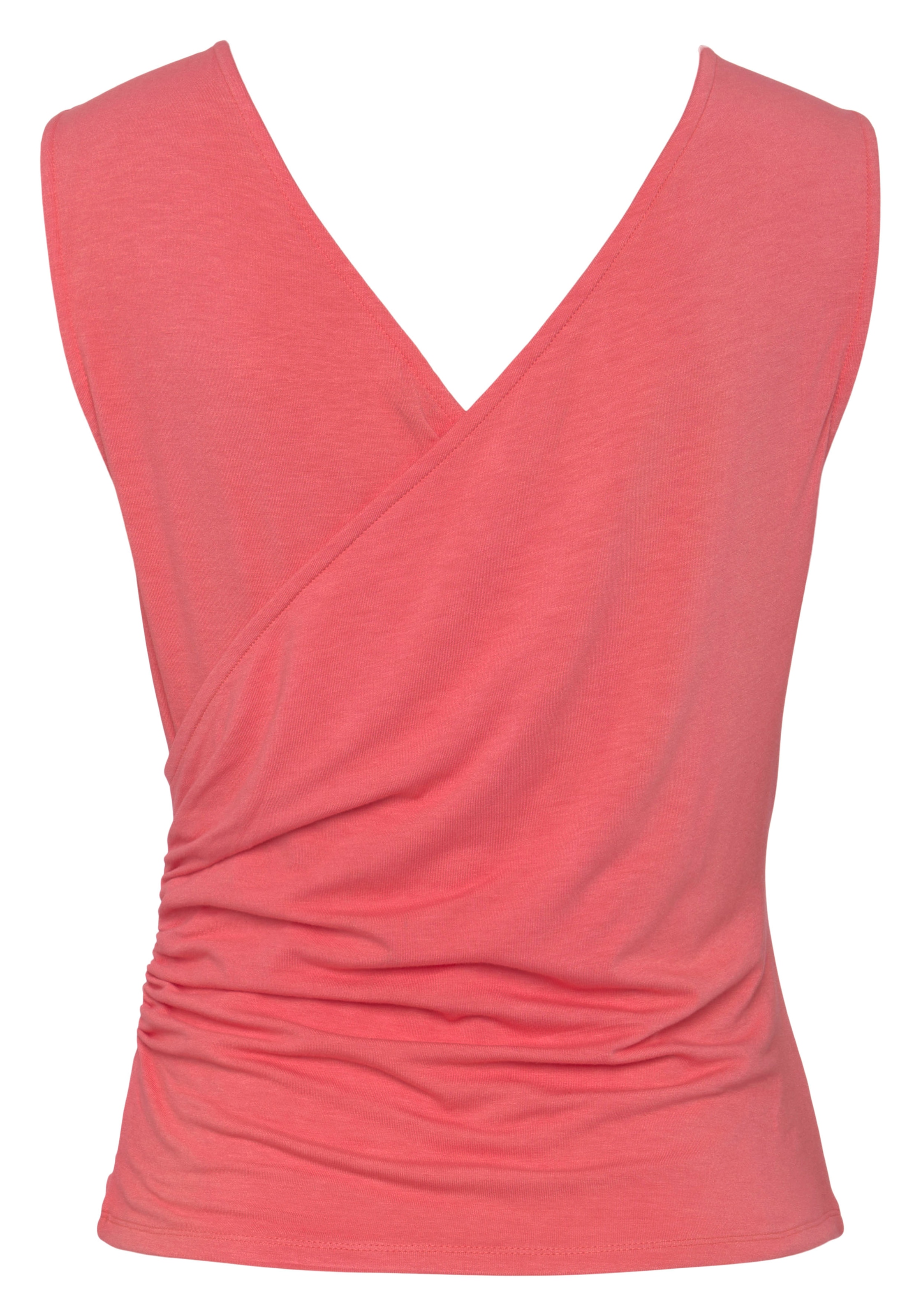 LASCANA Tanktop, mit Wickeloptik, Damentop mit Stretch und V-Ausschnitt