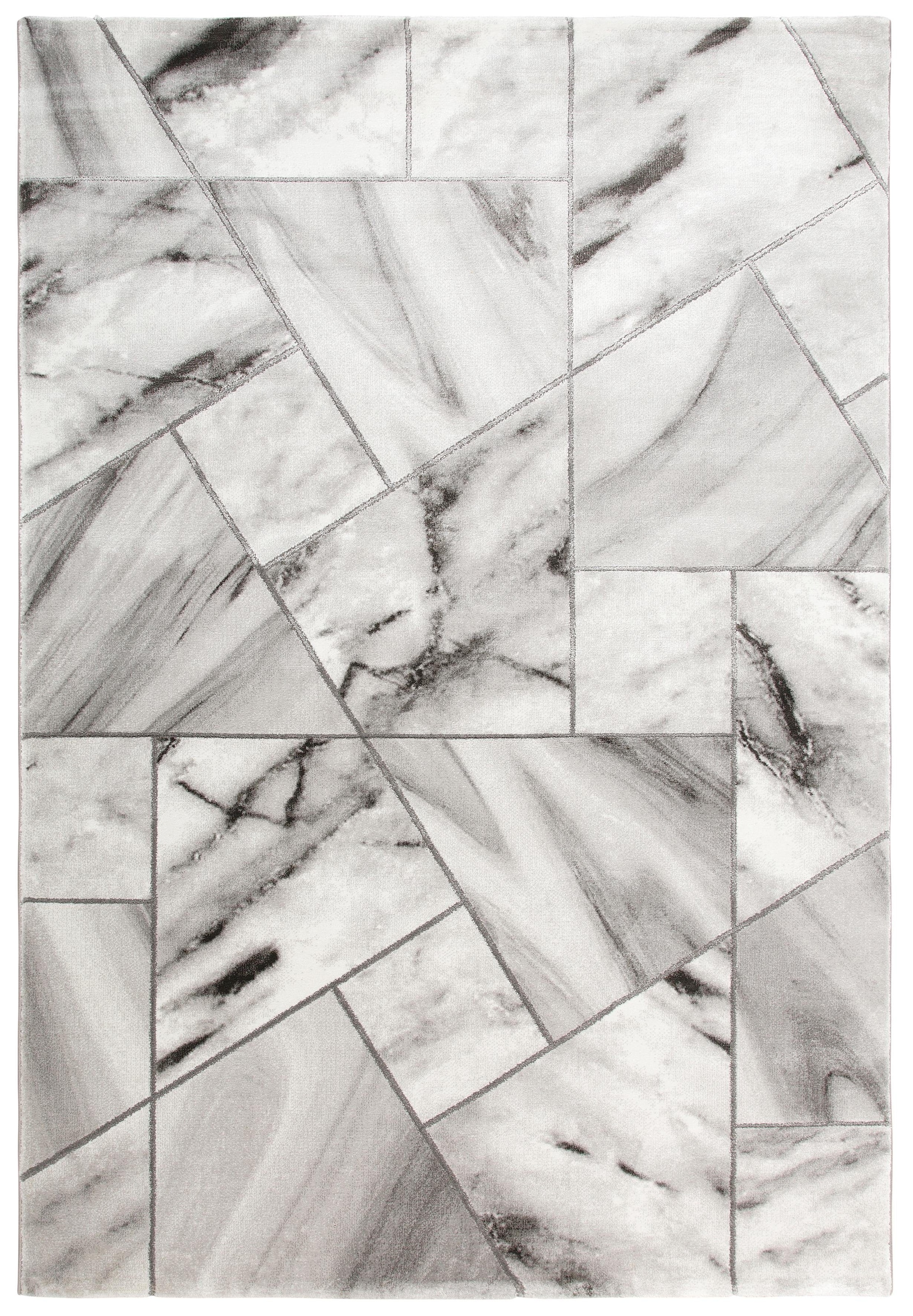 Leonique Teppich »Lerina«, rechteckig, Marmor-Design, geometrisches Muster, Hoch-Tief-Effekt, Kurzflor