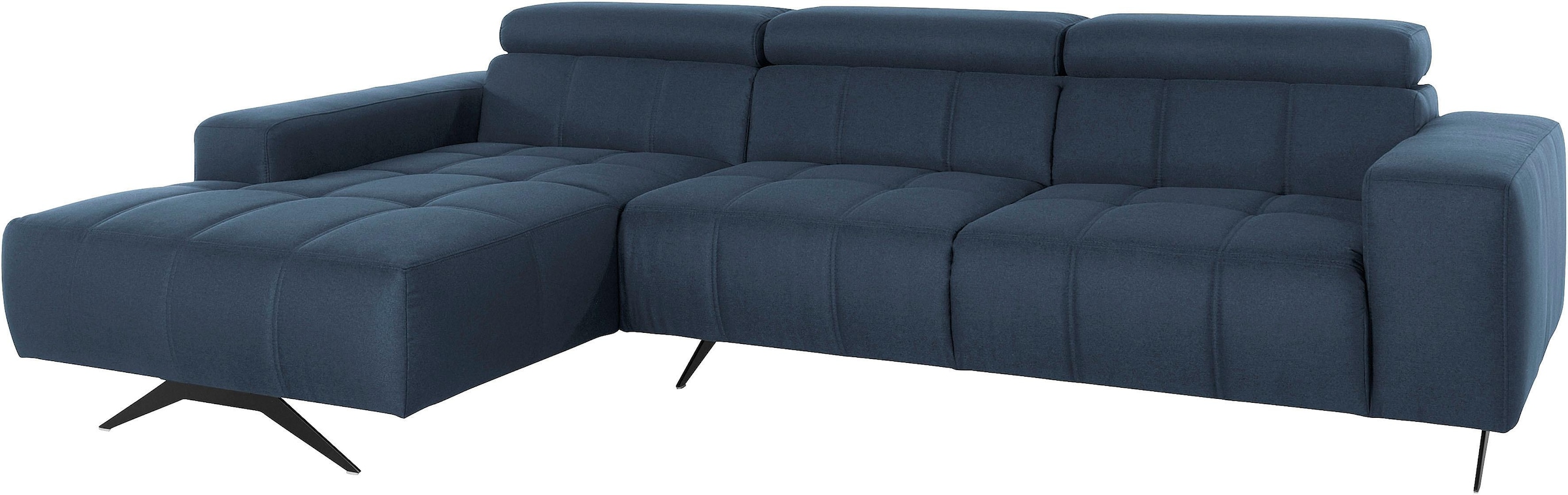 DOMO collection Ecksofa »Trento L-Form«, wahlweise mit Kopfteilverstellung, Recamiere links/rechts bestellbar