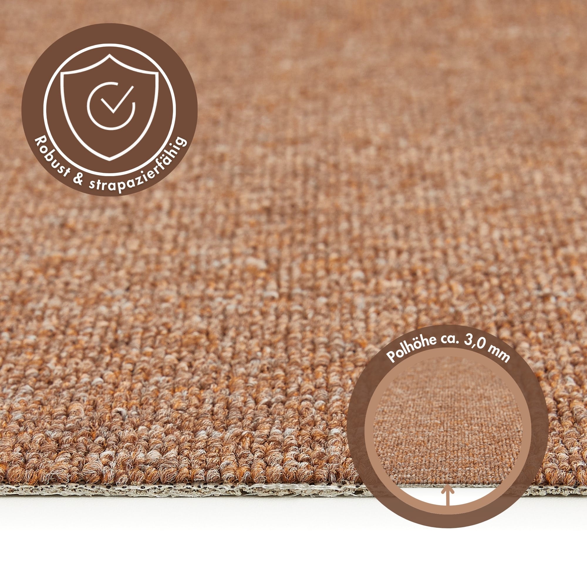 Andiamo Teppichboden »Barbara, Feinschlinge, Made in Netherlands«, rechteckig, 4,5 mm Höhe, meliert, Breite 200 oder 400 cm, strapazierfähig, pflegeleicht