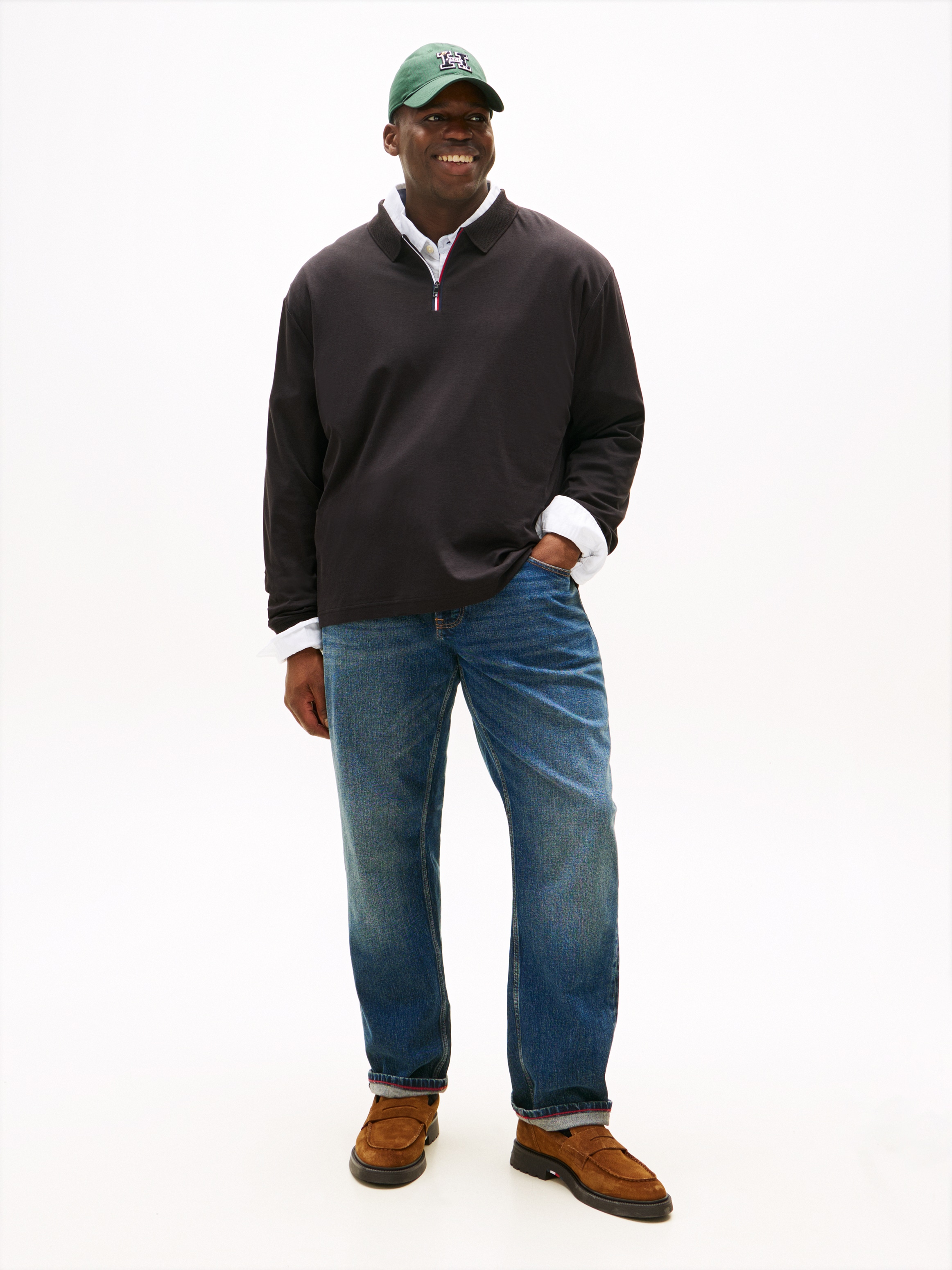 Tommy Hilfiger Big & Tall Langarm-Poloshirt »ZIP INTERLOCK POLO«, Grosse Grössen