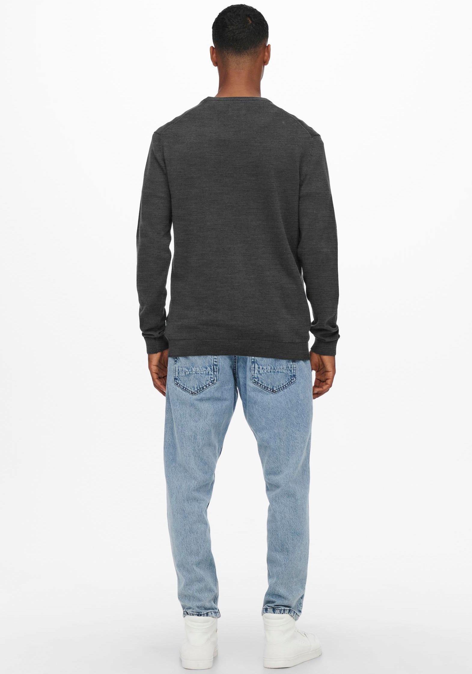 ONLY & SONS Rundhalspullover »ONSALEX 12 SOLID CREW NECK KNIT«