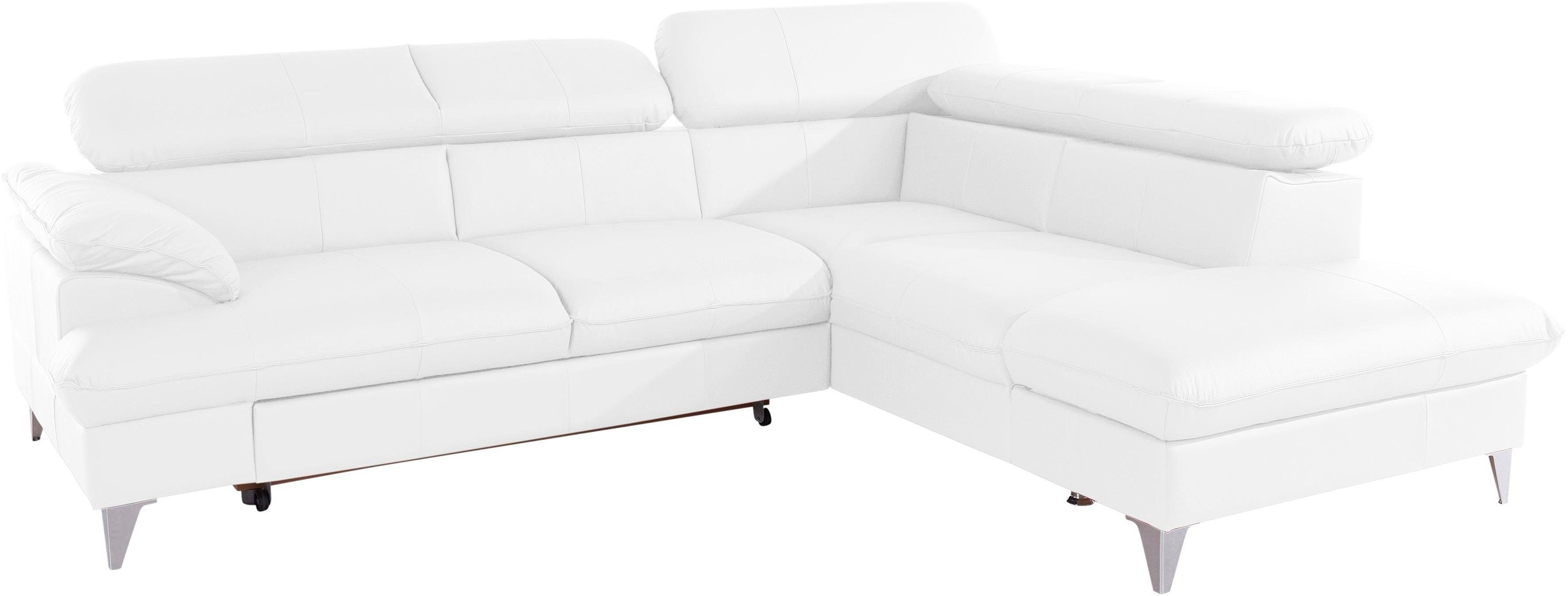 COTTA Polstergarnitur »Caluso L-Form«, Set bestehend aus: Ecksofa mit Kopfteilverstellung & Hocker