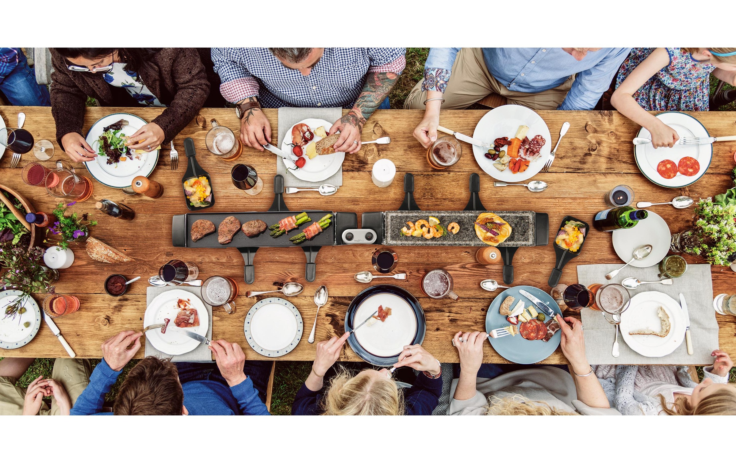 MAXXMEE Raclette »für 8 Personen«, 8 St. Raclettepfännchen, 1100 W