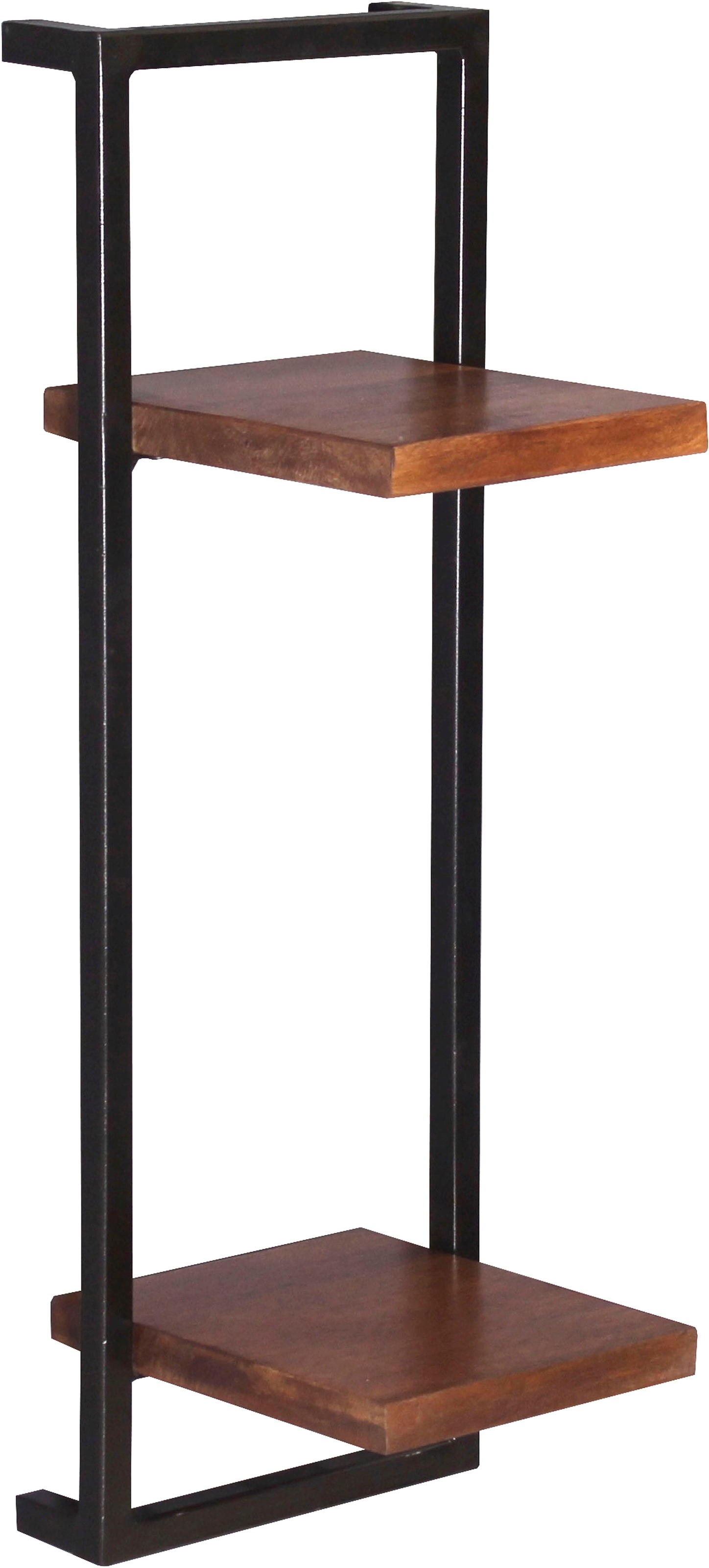 SIT Wandregal "Almería Wandregal-Set 4-teilig aus Mangoholz mit Altmetall" Set, 2 hohe & 2 kleine Wandregale für flexible Wandgestaltung