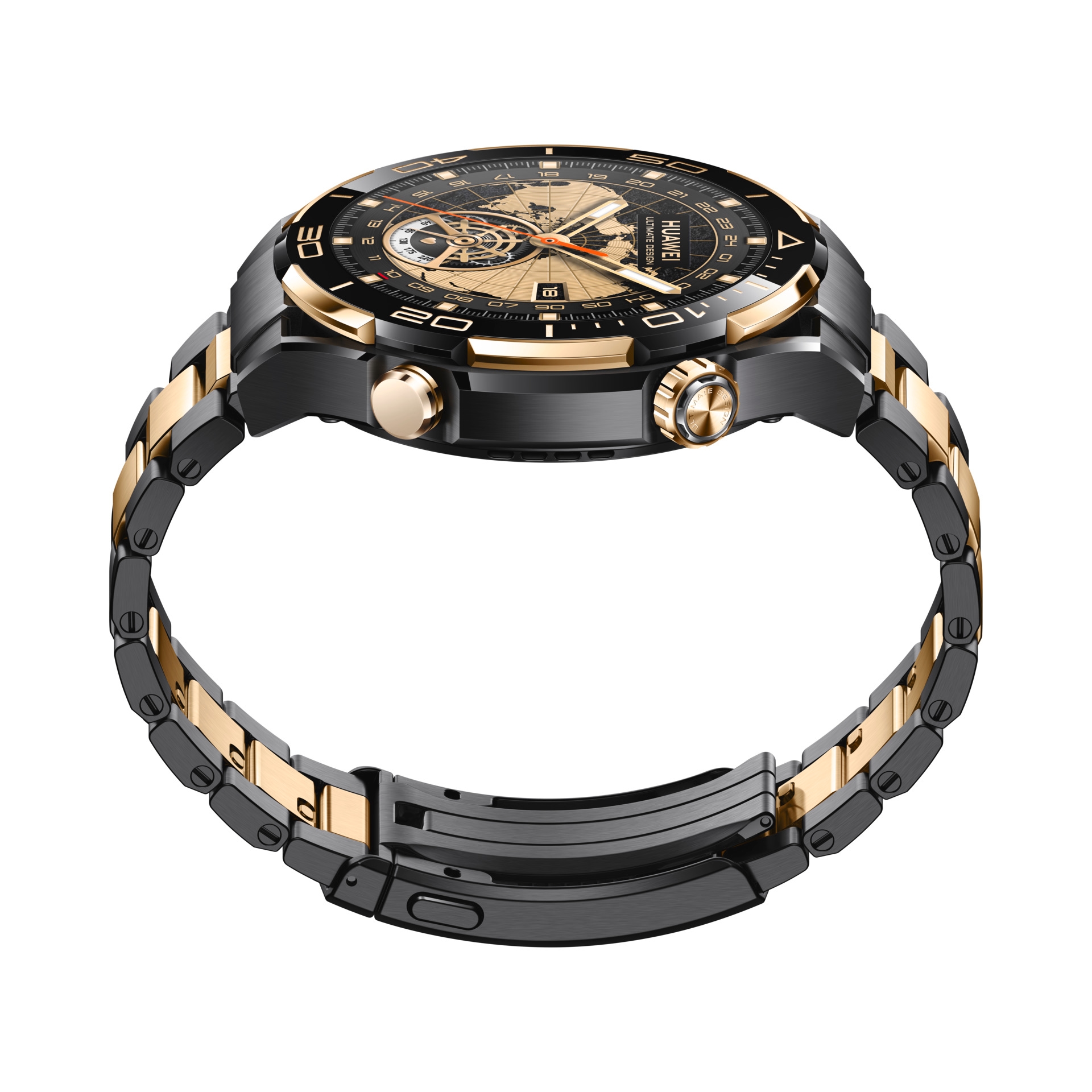 Huawei Smartwatch »WATCH ULTIMATE GOLD«, (3,81 cm / 1,5 Zoll), goldgefasste Keramiklünette, goldenes Armband aus Titanlegierung