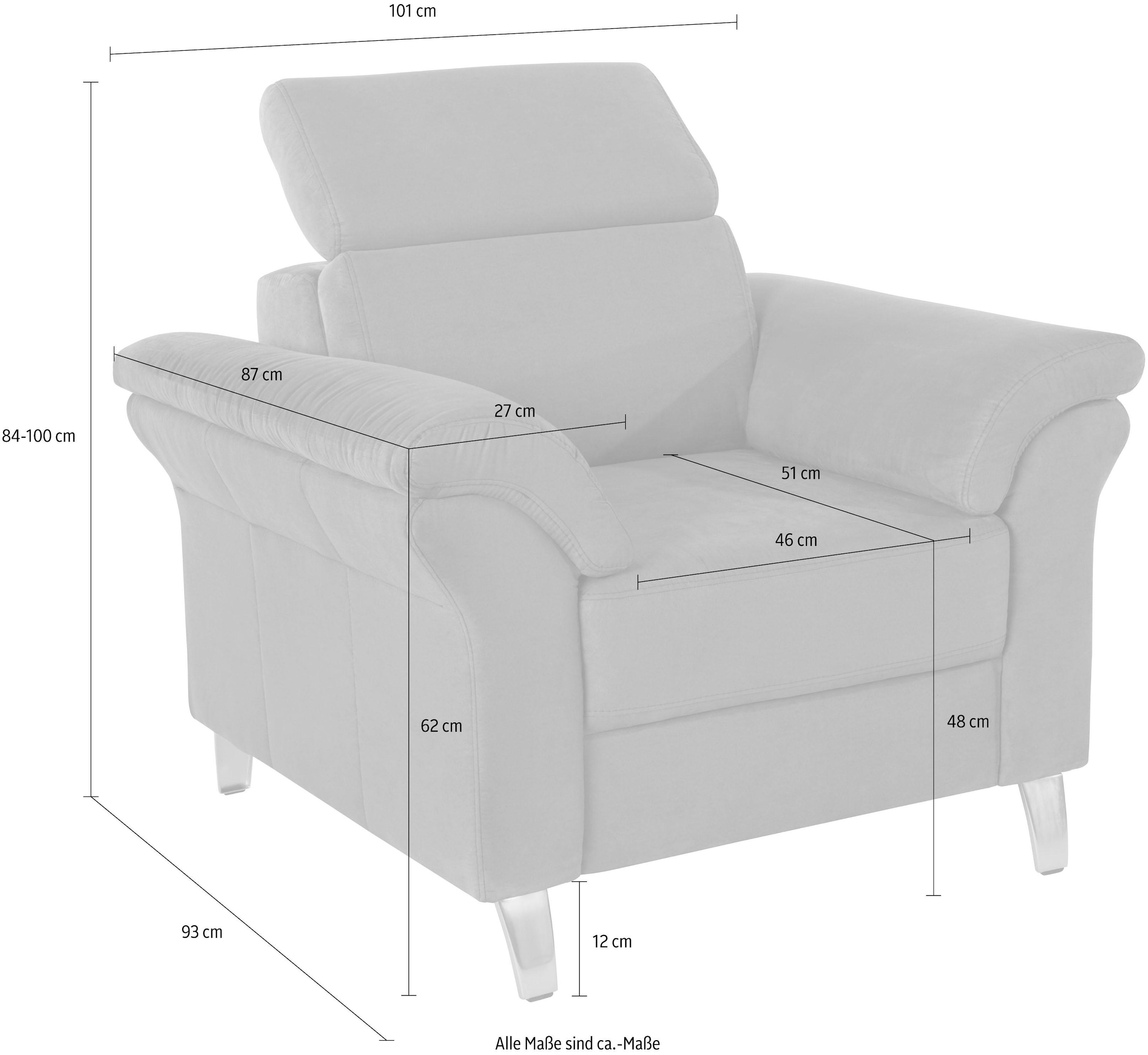 sit&more Sessel »Arngast«, inklusive Federkern und Kopfteilverstellung