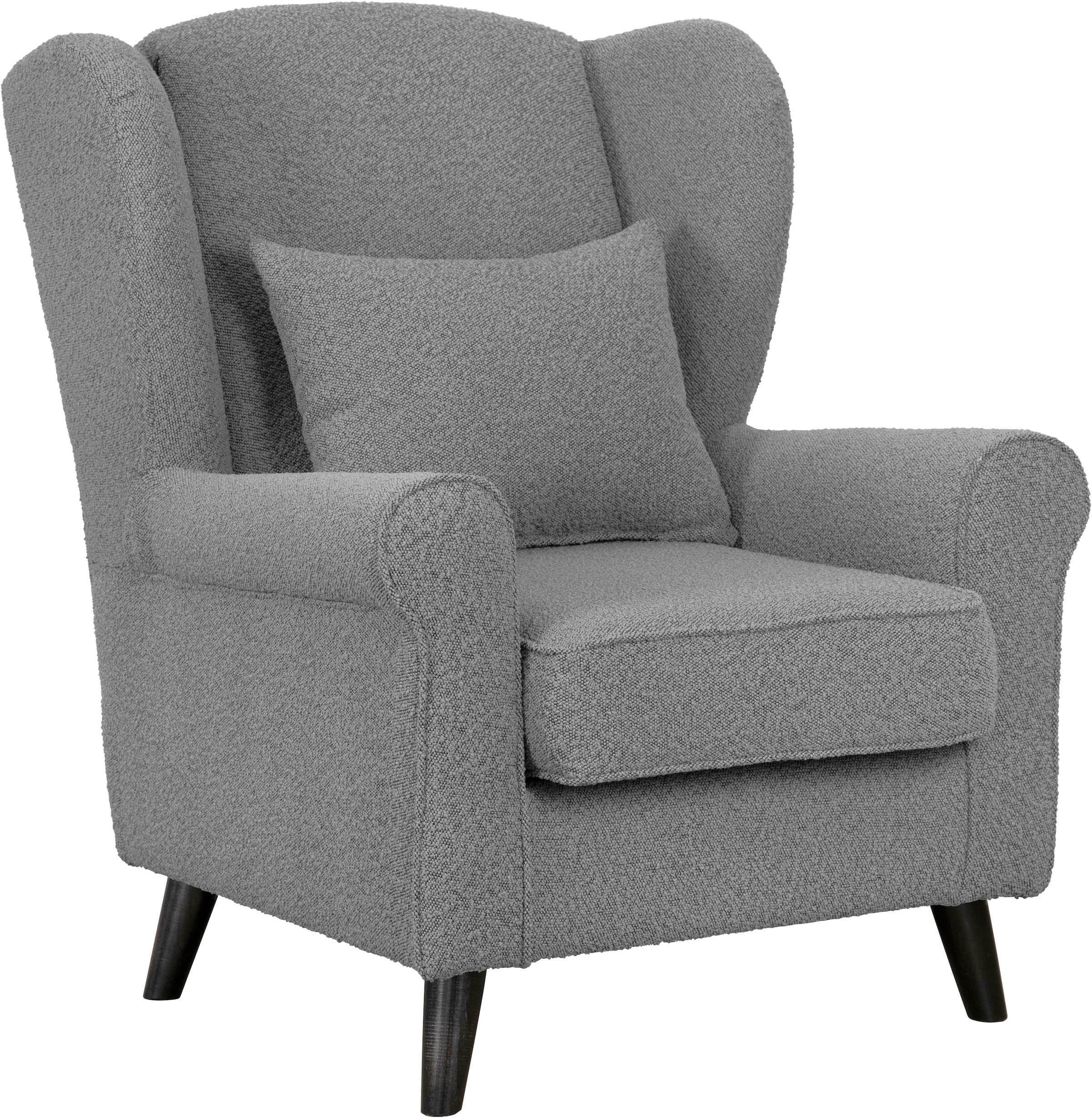 Home affaire Sessel »Ohrensessel CHISTELLE, wahlweise mit Polsterhocker«, mit Wellenunterfederung, Masse: B/T/H: 81/87/99 cm