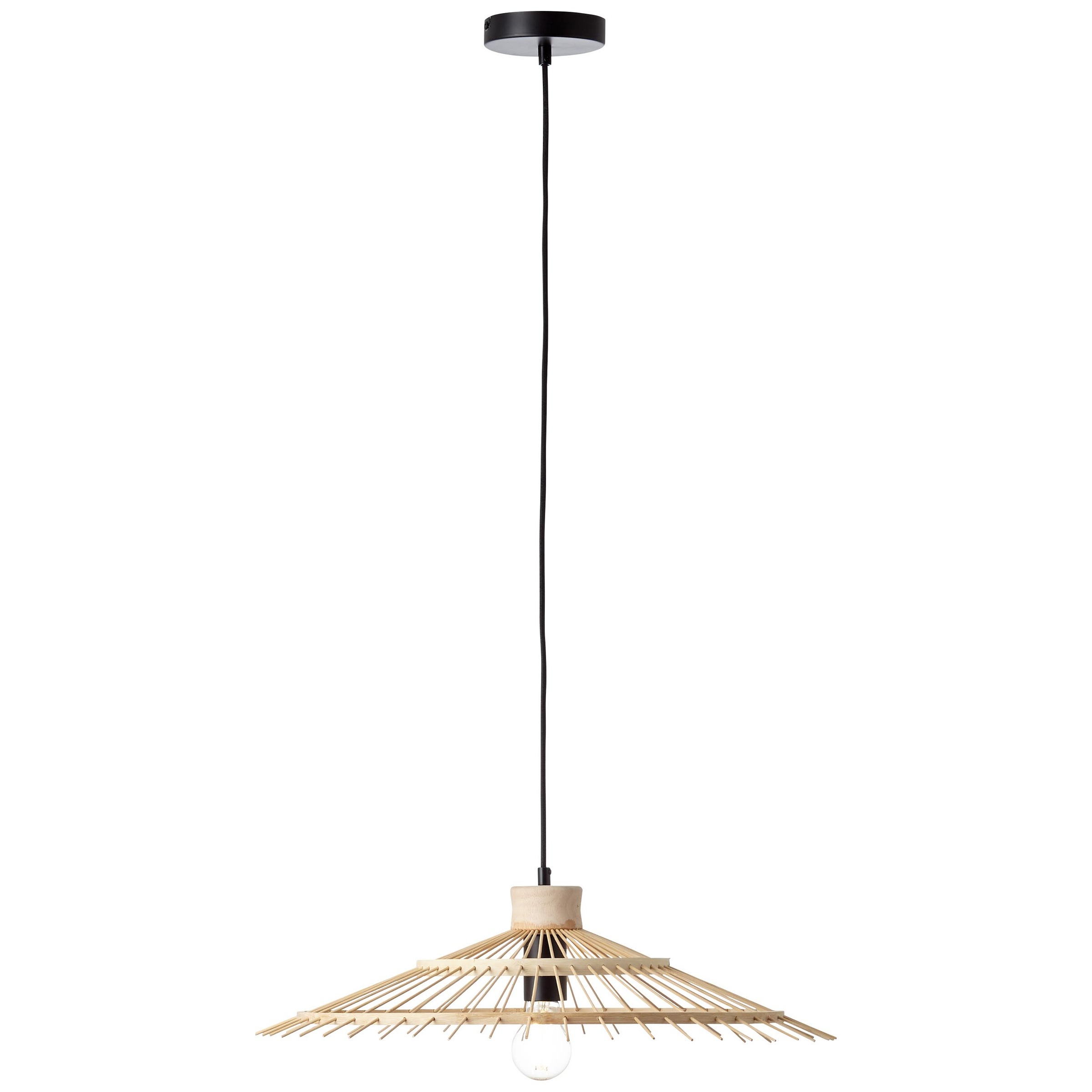 Brilliant Pendelleuchte »Pirae«, 1 flammig, Leuchtmittel E27 ohne Leuchtmittel, Hängelampe 1flg schwarz/natur