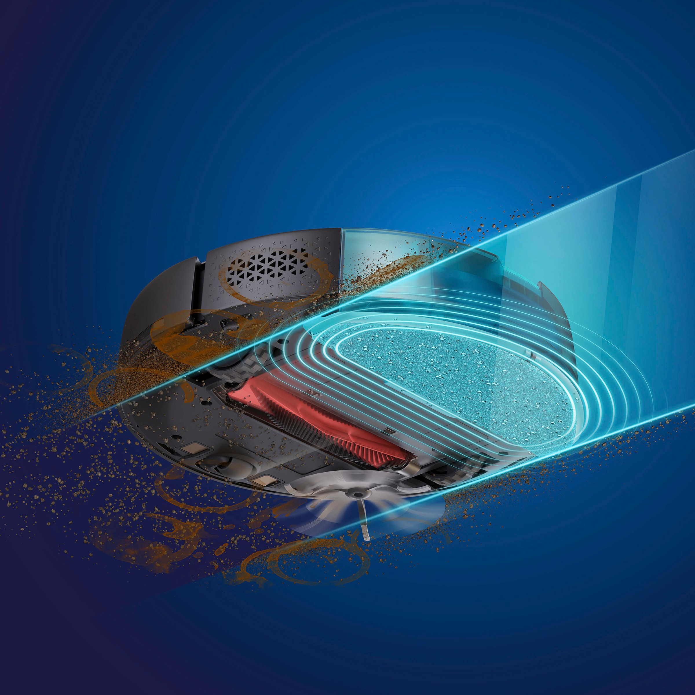 Philips Bodenwischer-Set »XV1473/00«, (Packung, 4 St.), für Saugroboter XU7000/01, XU7100/01 mit 2x Filter, 1x Seitenbürsten