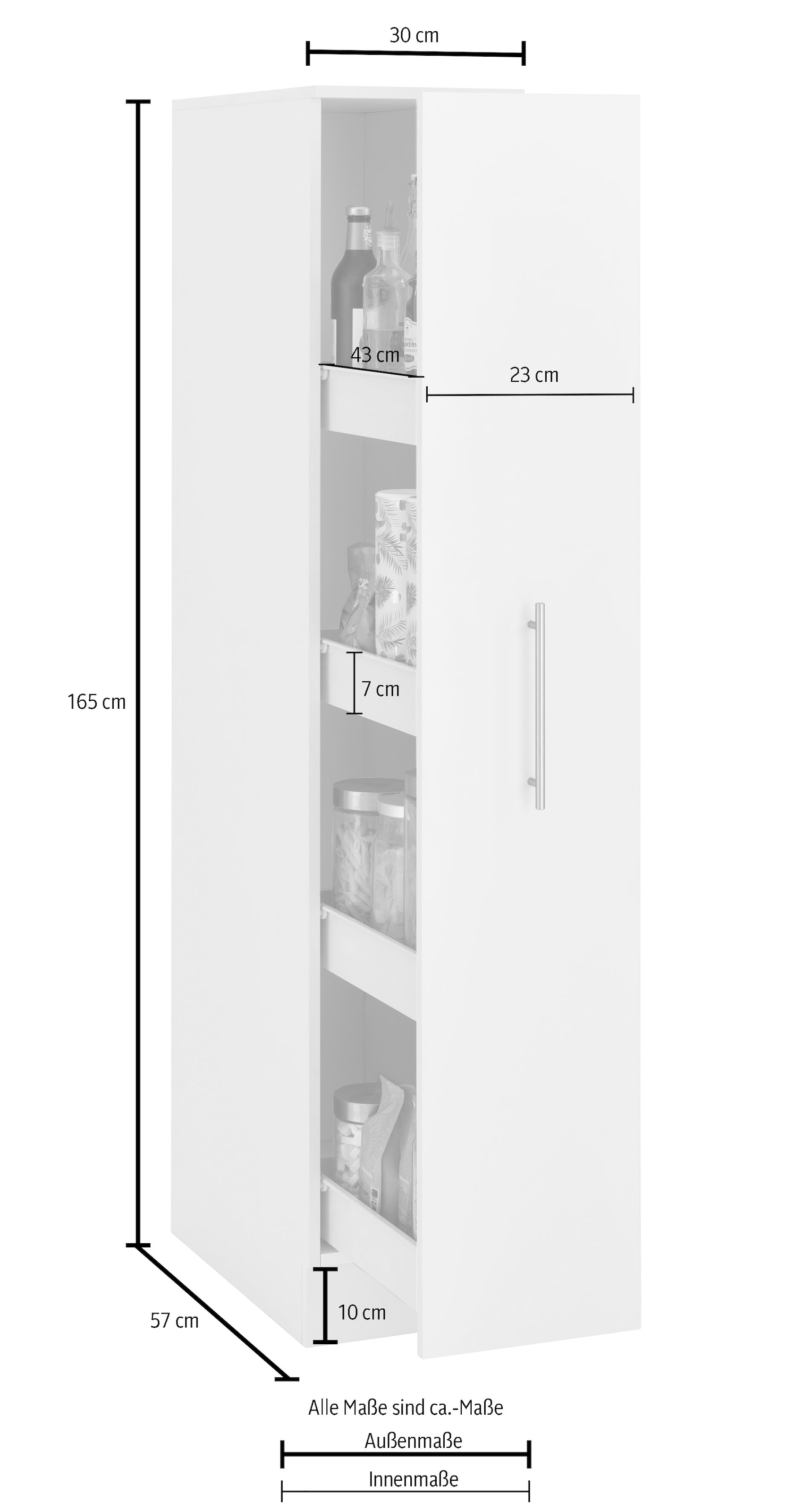wiho Küchen Apothekerschrank »Cali«, Auszug mit 4 Ablagefächern online  kaufen | Jelmoli-Versand
