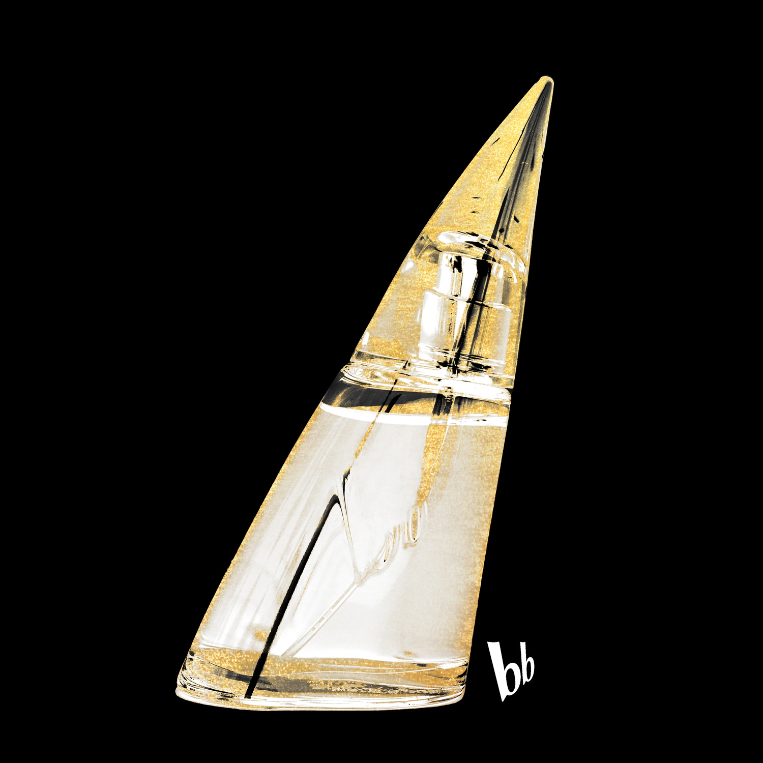 Bruno Banani Acrylglasbild »Flakon Parfum Bruno Banani - Acrylbilder mit Blattgoldfarben veredelt«, (1 St.), Goldfarbenveredelung, Handgearbeitet, Gerahmt, Edel