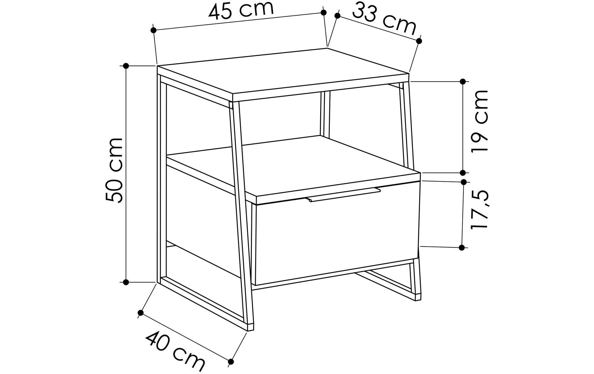 Nachttisch »Woody Fashion Pal 45 x 50 x 40 cm«