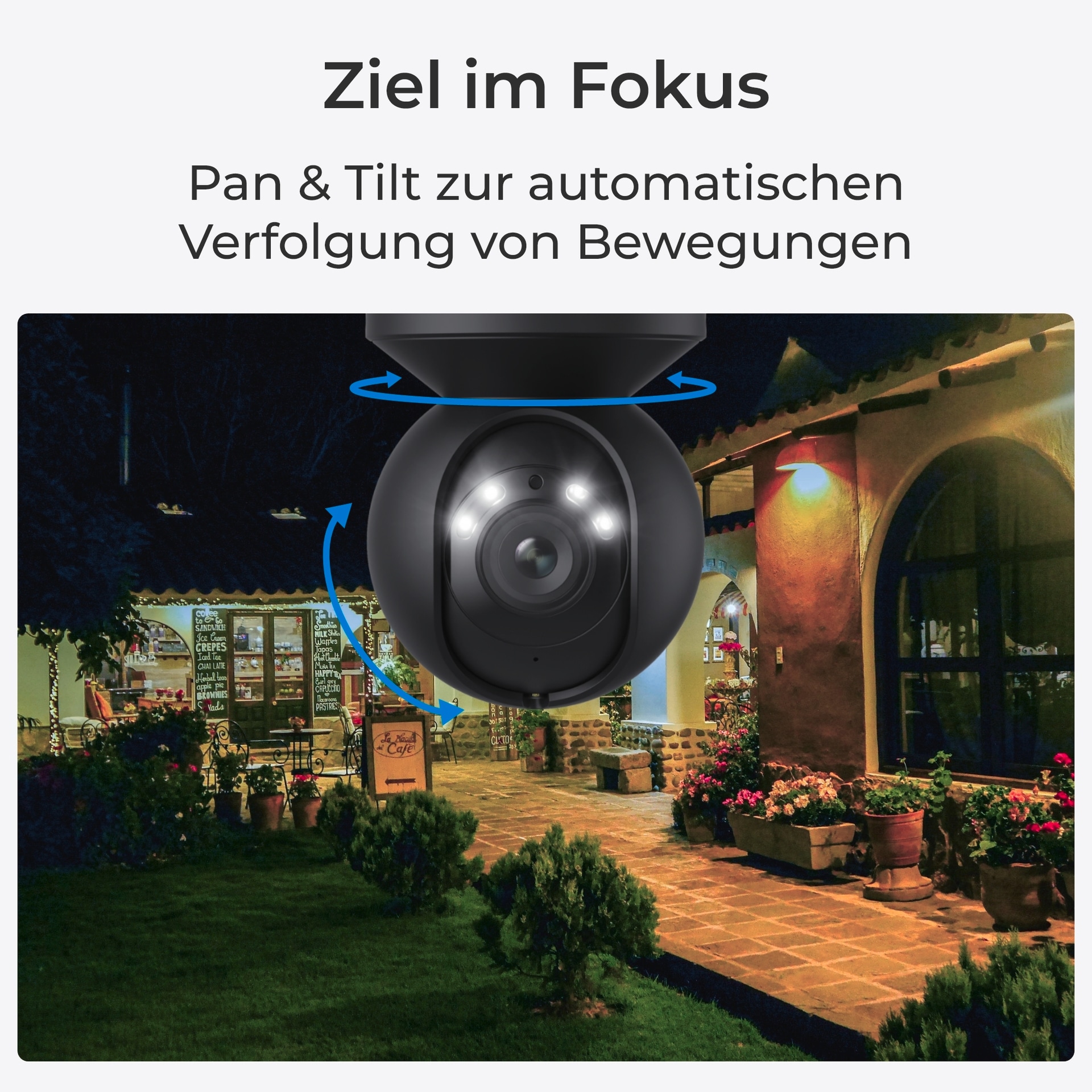 Reolink Überwachungskamera »E Series E540 - 5MP Wi-Fi Überwachungskamera Aussen mit Auto-Tracking«, Aussenbereich, Personen-/Fahrzeug-/Tiererkennung, Pan & Tilt, 3X optischer Zoom