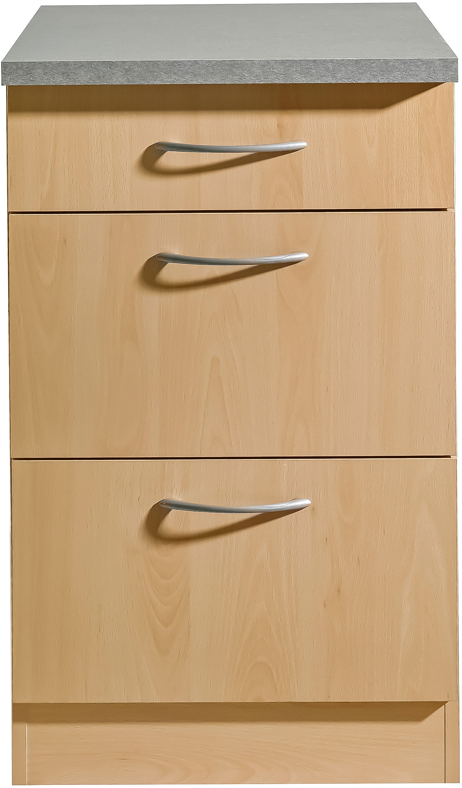 wiho Küchen Unterschrank "Kiel" 50 cm breit, 50 cm tief, mit 2 großen Auszügen und 1 Schublade