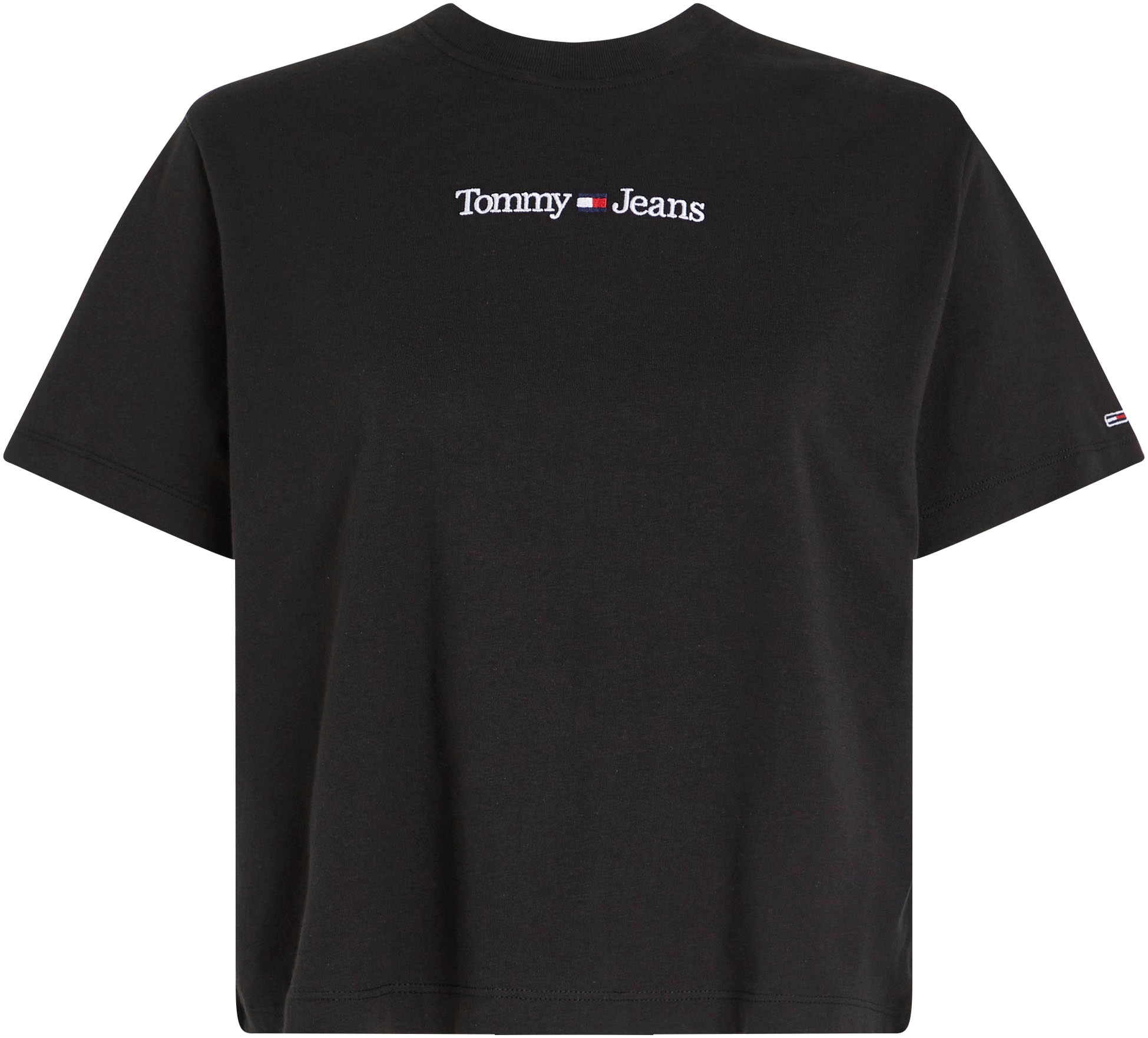 mit Tommy »TJW Kurzarmshirt Jeans Jelmoli-Versand Tommy LINEAR | CLS Jeans online TEE«, SERIF bestellen Linear Logoschriftzug