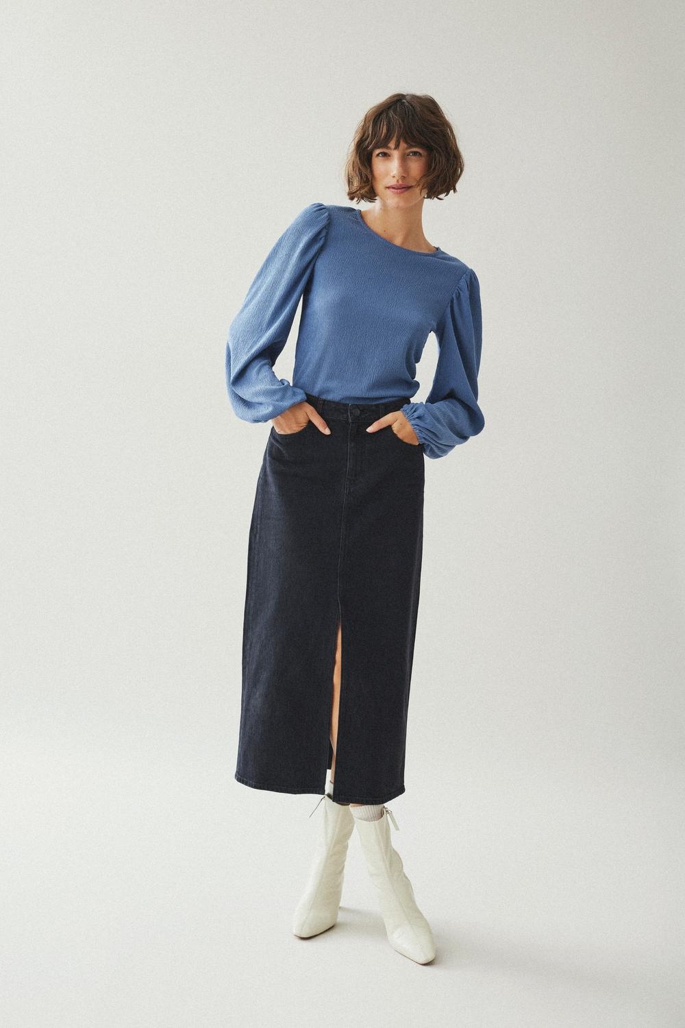 Vila Jeansrock »VIJAF HW MIDI DENIM SKIRT-NOOS«