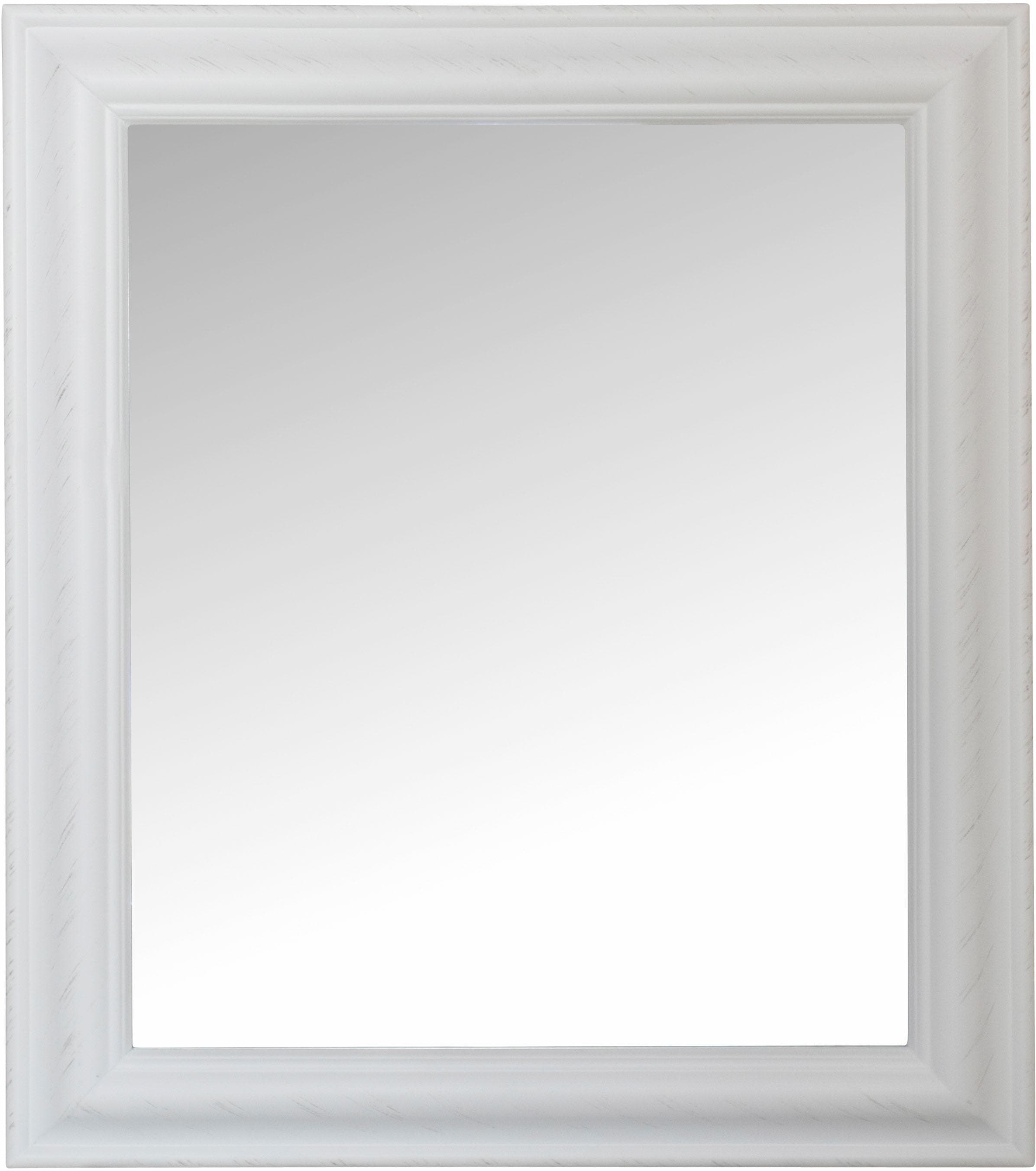 Myflair Möbel & Accessoires Wandspiegel »Asil«, (1 St.), weiss, rechteckig, Rahmen mit Antik-Finish, Spiegel mit Facettenschliff