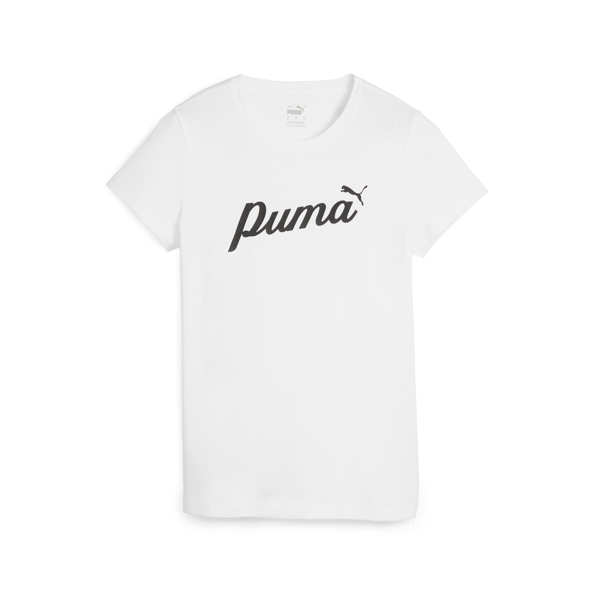 PUMA T-Shirt »ESS+ SCRIPT TEE« reguläre Passform, Kurzarmdesign, mit Print-Applikationen