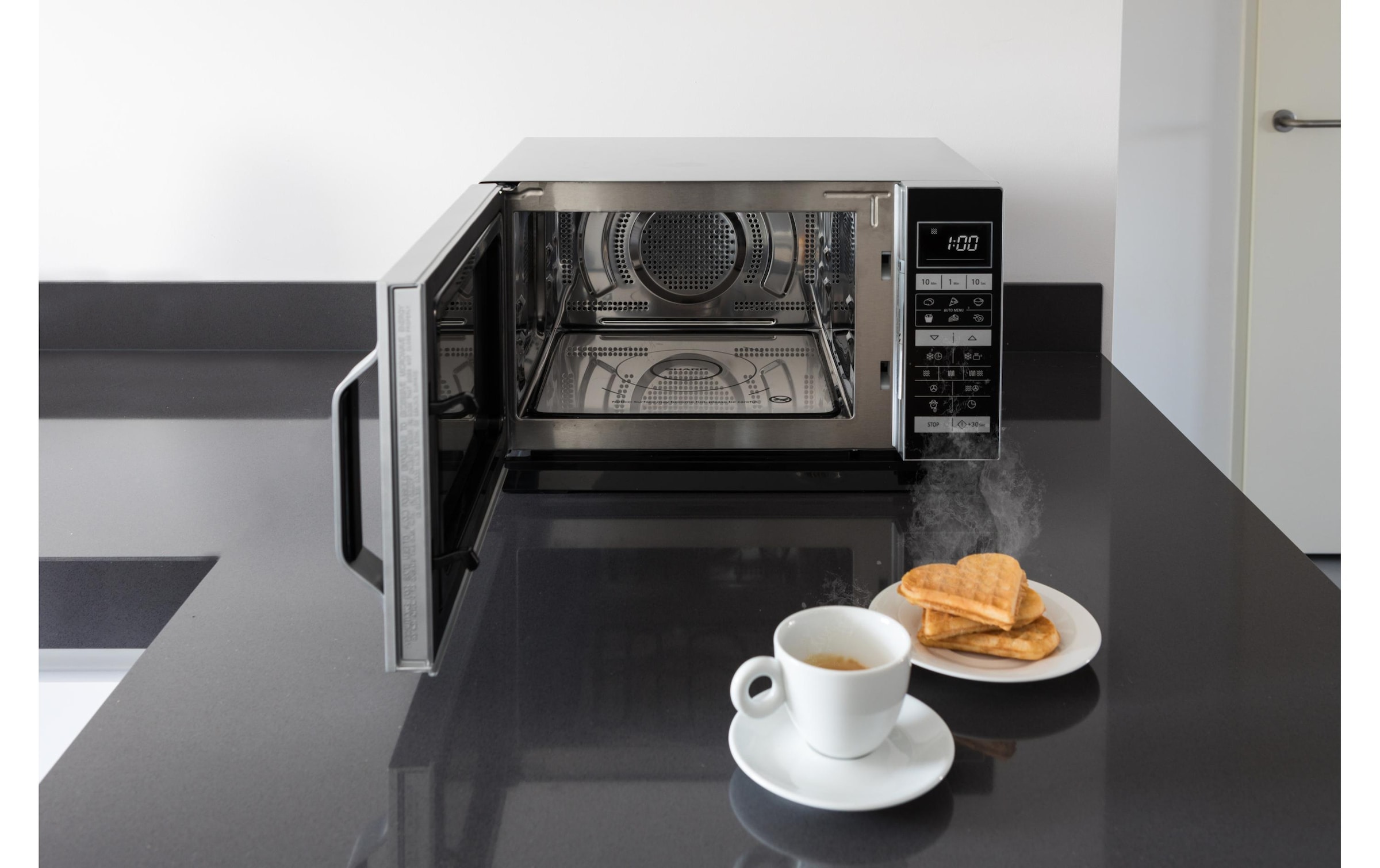 Sharp Mikrowelle »R860S Silberfarben Schwarz«, 900 W