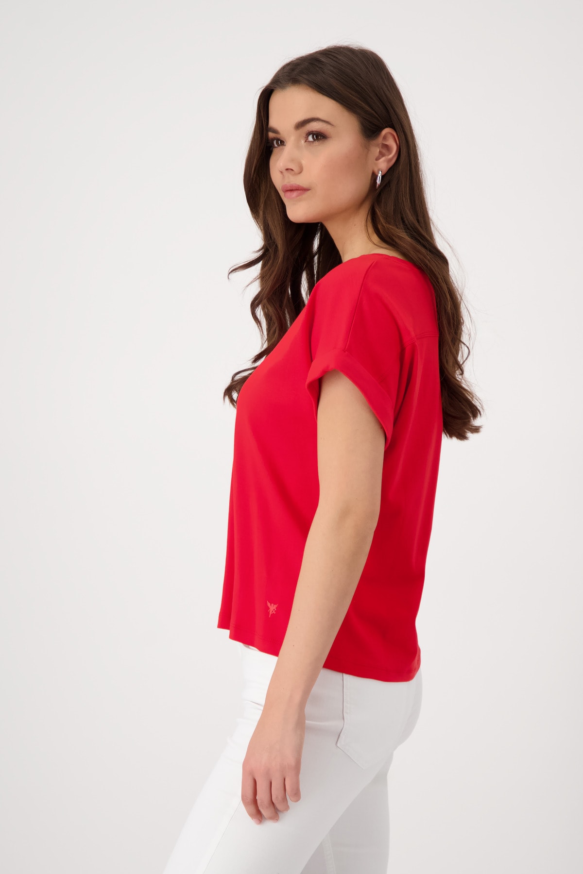 Monari Rundhalsshirt, mit Ärmelaufschlag