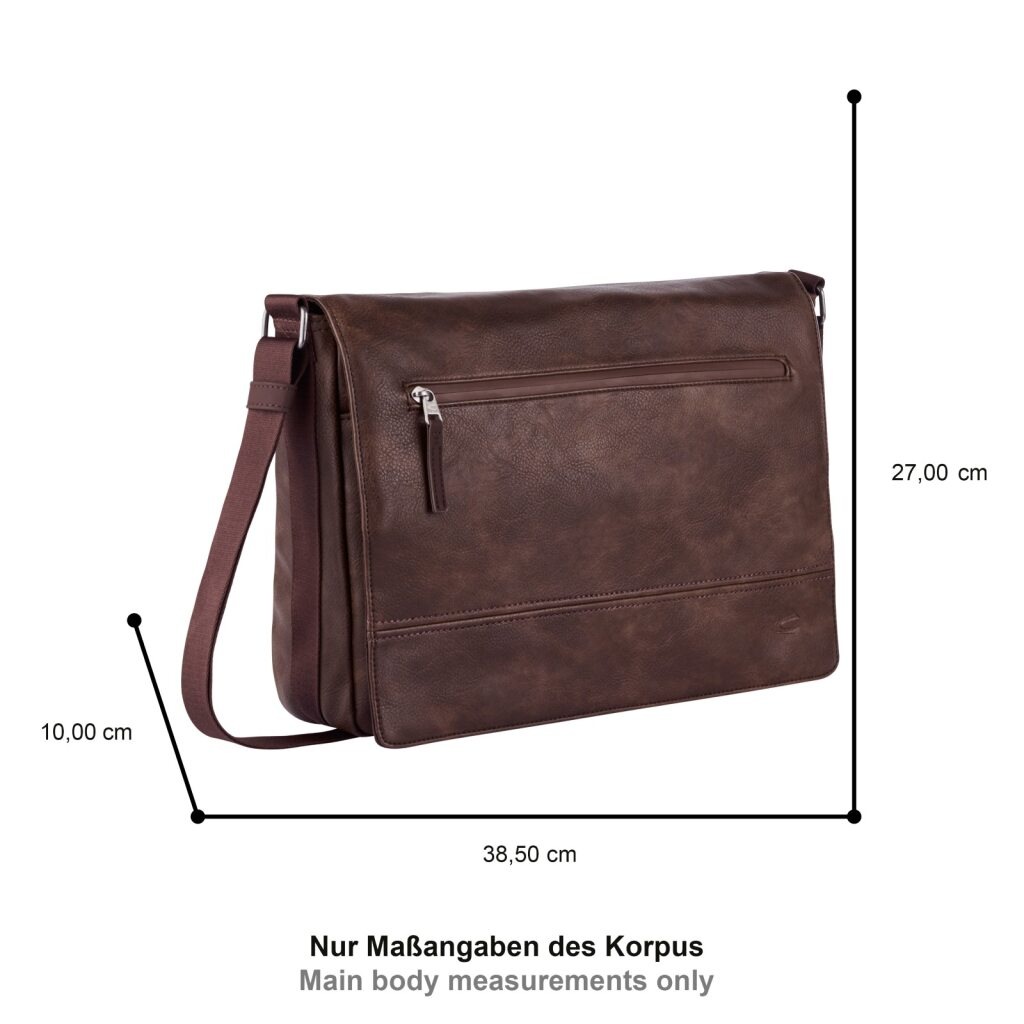 camel active Messenger Bag "Traces" aus Lederimitat, funktional mit vielen Fächern & hochwertigem Gurtband