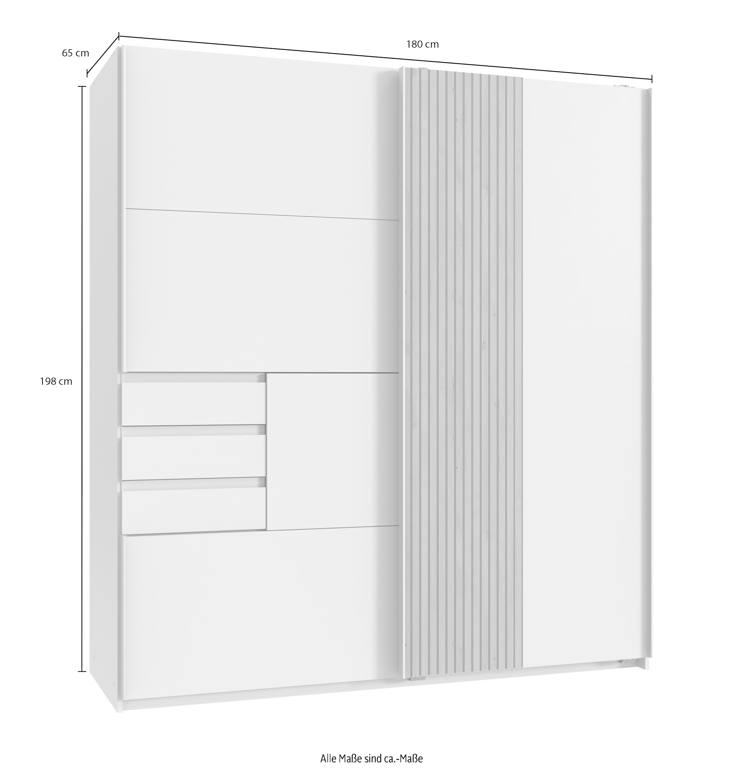 Wimex Schwebetürenschrank »Coburg«, mit Akustikpaneel Optik, 180cm breit