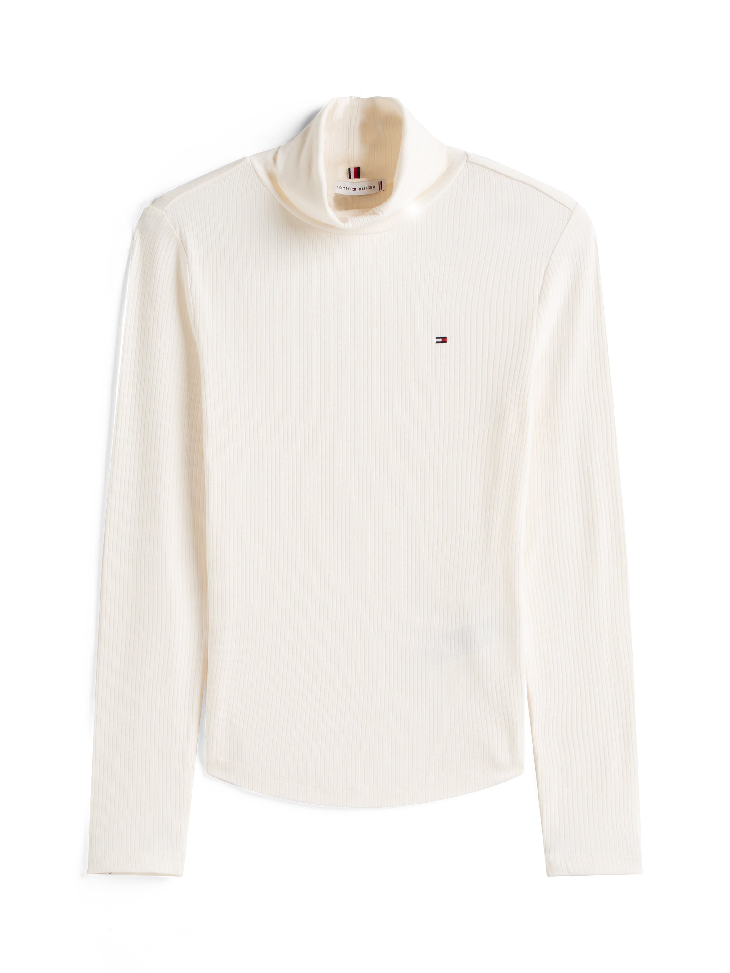 Tommy Hilfiger Langarmshirt »SLIM 5X2 RIB ROLL-NK LS«, in gerippter Struktur