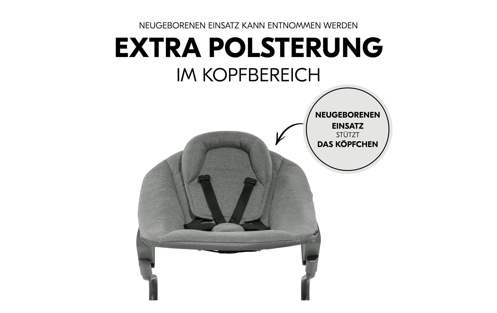 Hauck Hochstuhlaufsatz »Alpha Bouncer Premium Dark Grey« bis