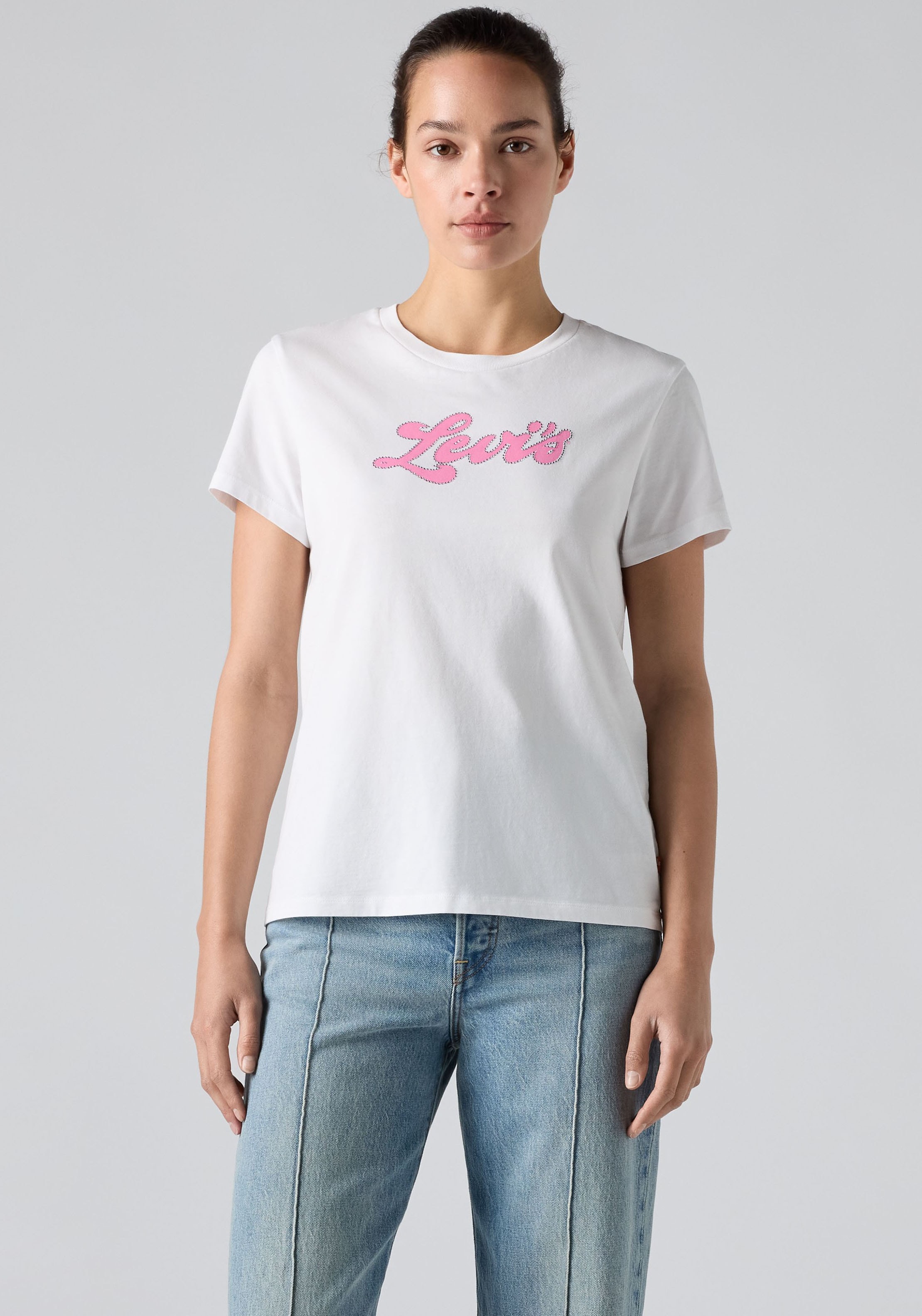 Levis Rundhalsshirt "THE PERFECT TEE" mit Logo im Metallic-Holo Print