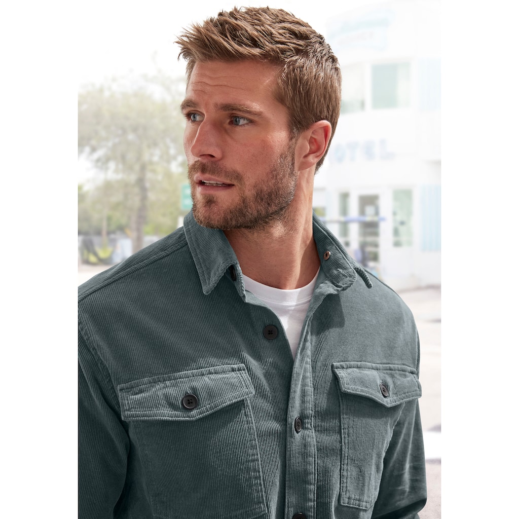 John Devin Hemdjacke, modernes Overshirt, Regularfit mit aufgesetzten Taschen