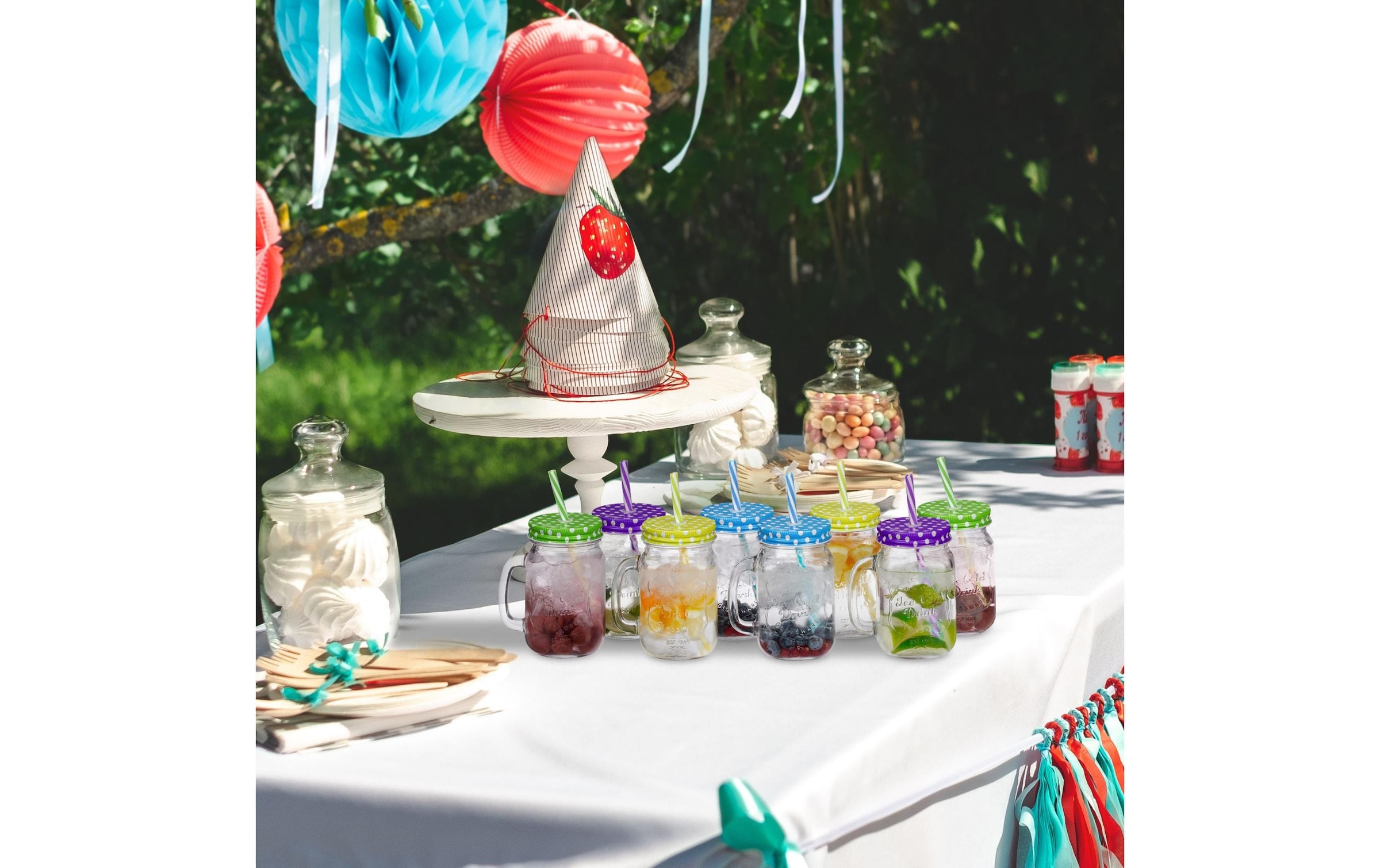 relaxdays Wasserkrug »Summer 500 ml, 8 Stück«