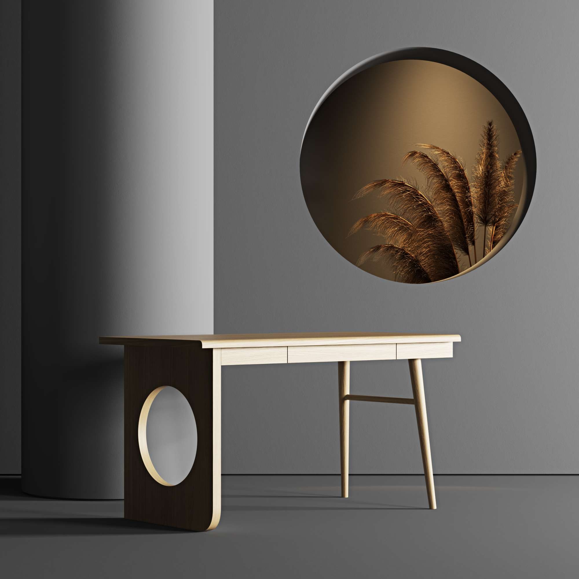 Woodman Schreibtisch »Bau«, besonderes Design, Breite 140 cm