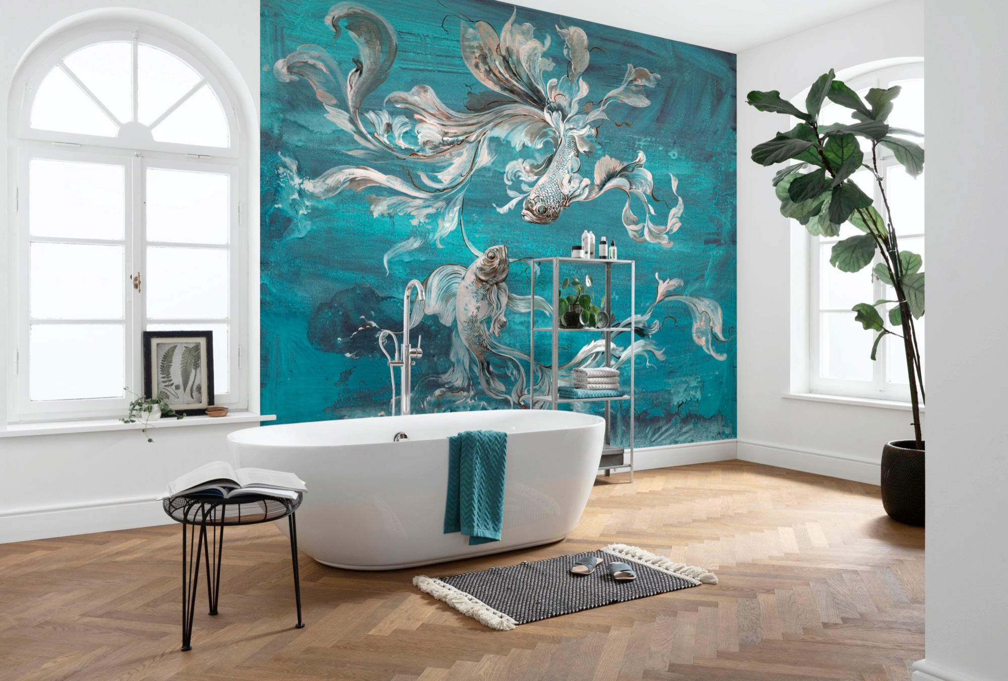 Komar Vliestapete "Digitaldruck Vlies - Flux - Größe 300 x 280 cm" bedruckt glatt Wohnzimmer, Schlafzimmer