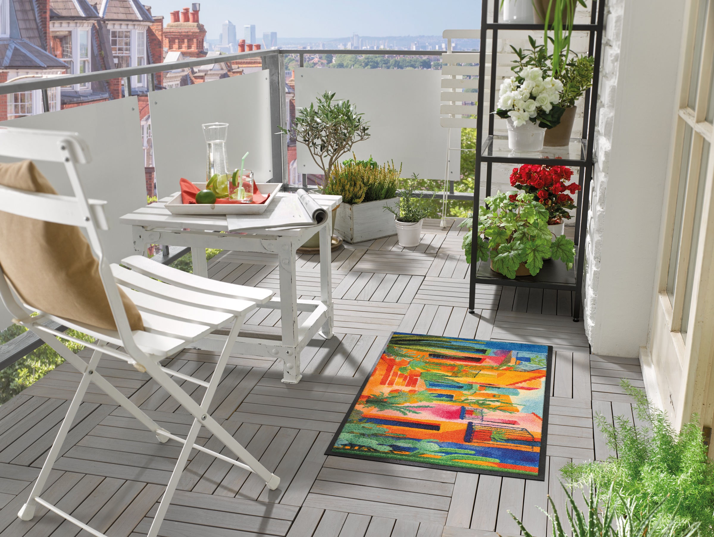 wash+dry by Kleen-Tex Fußmatte "Casas de Colores" rechteckig 7 mm Höhe