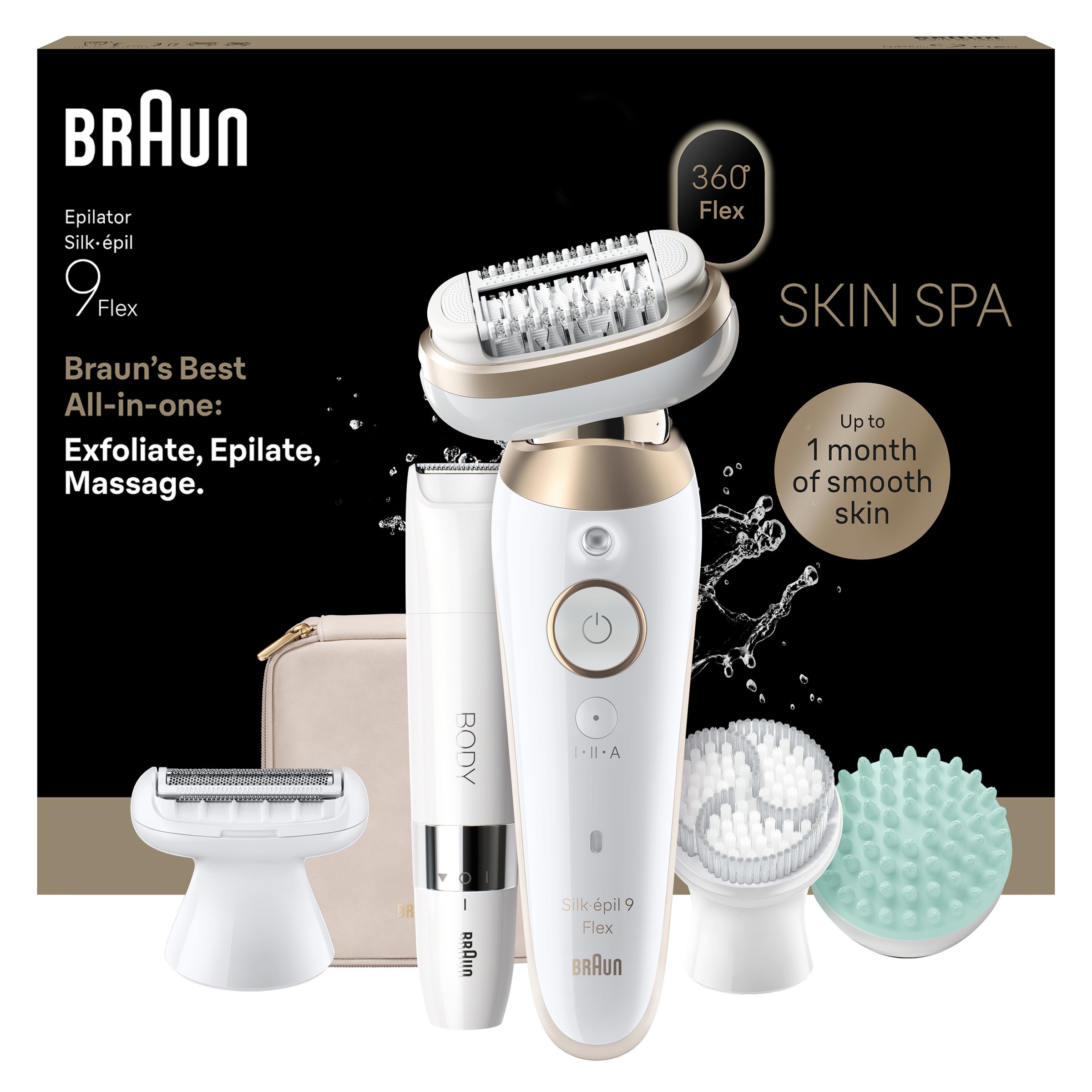 Braun Epilierer "Silk-épil 9 SES9-481 3D" Wet & Dry, All-in-One Set, 360 flexibler Kopf, mit Körpertrimmer