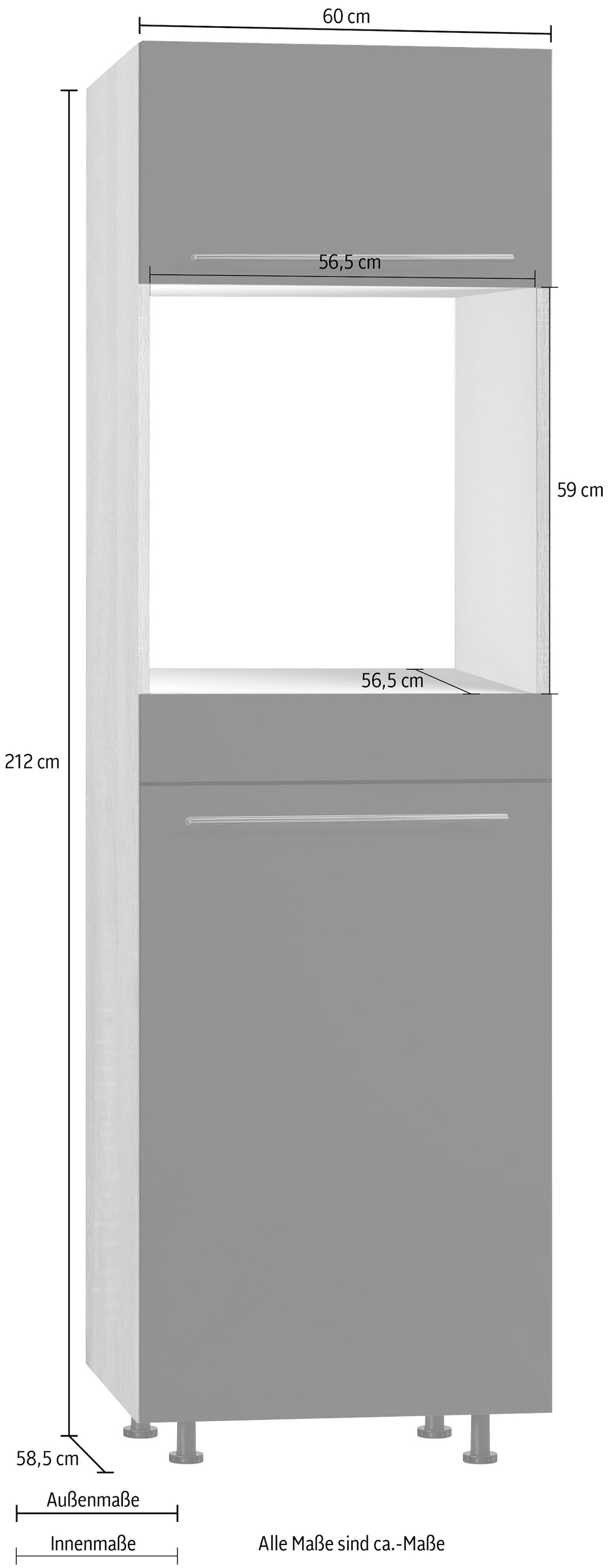 ❤ OPTIFIT Backofen/Kühlumbauschrank »Bern«, 60 cm breit, 212 cm hoch, mit höhenverstellbaren  Stellfüssen entdecken im Jelmoli-Online Shop