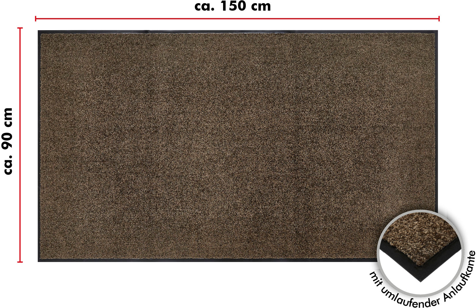 Andiamo Fussmatte »Super Wash & Clean, Made in Belgium«, rechteckig, 7 mm Höhe, Schmutzfangmatte, Uni Farben, rutschhemmend, waschbar