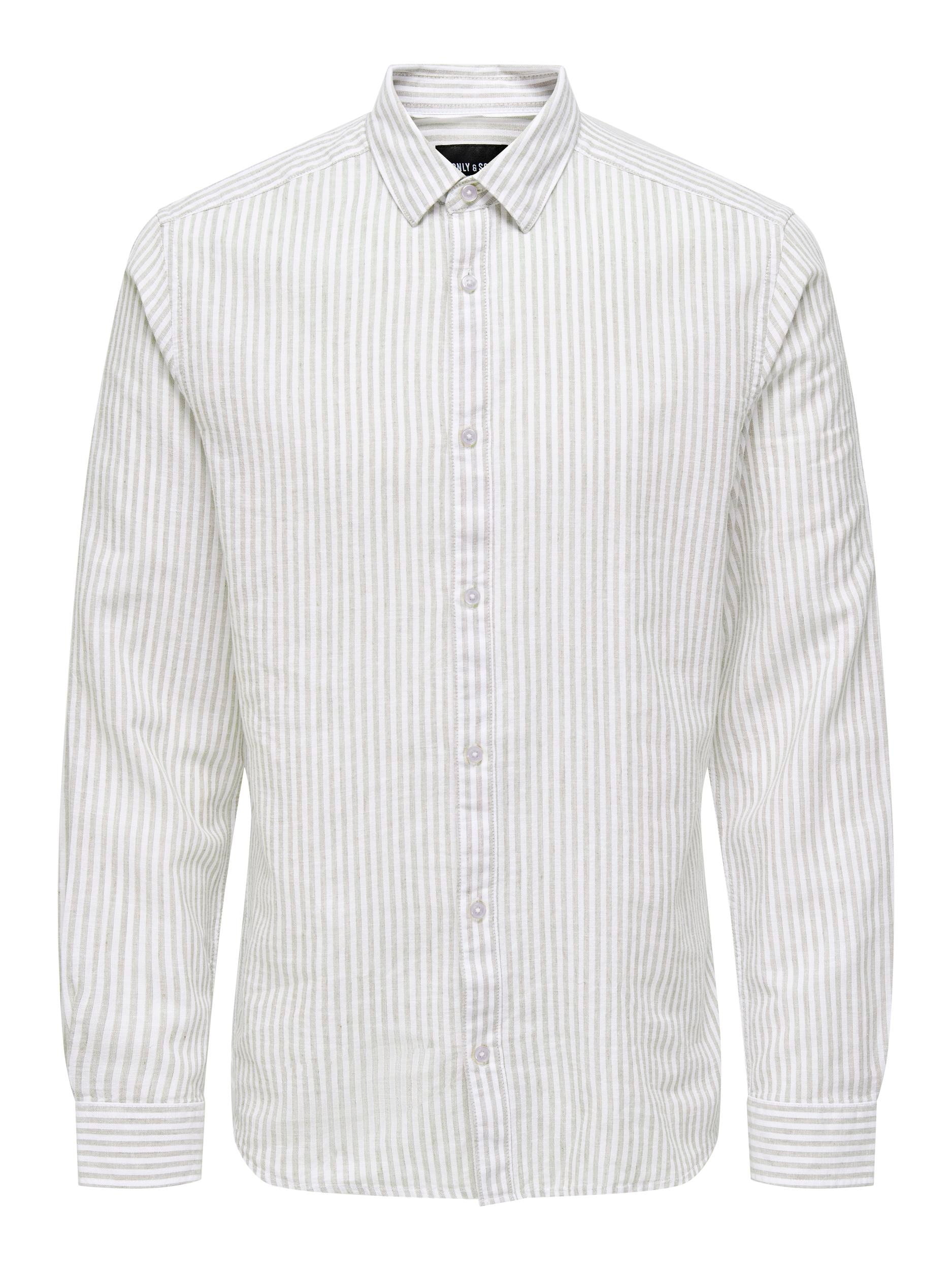 ONLY & SONS Kurzarmhemd »ONSCAIDEN LS STRIPE LINEN SHIRT 660 NOOS«