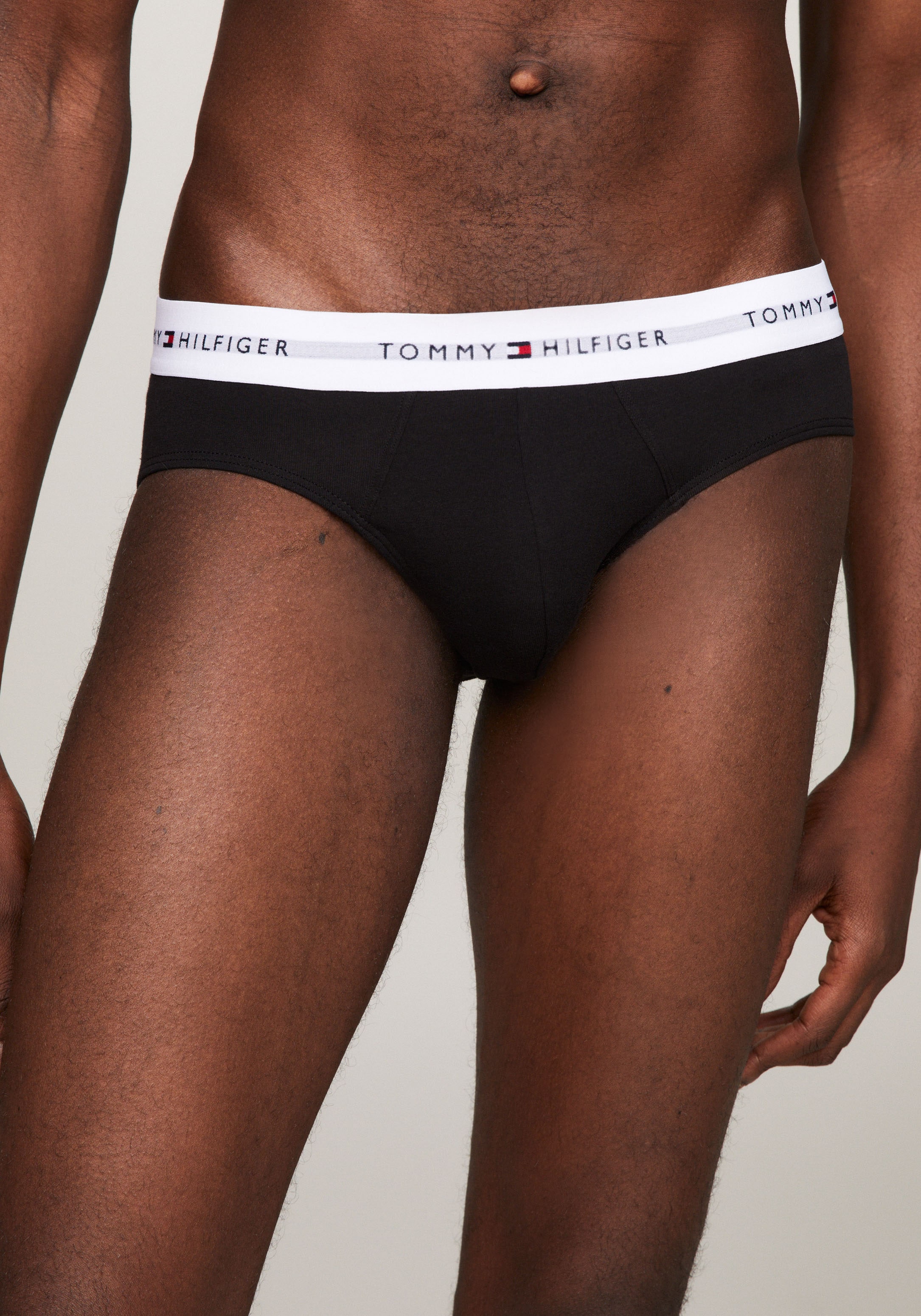 Tommy Hilfiger Underwear Slip »5P BRIEF«, (Packung, 5 St., 5er-Pack), mit kontrastfarbenem Logobund