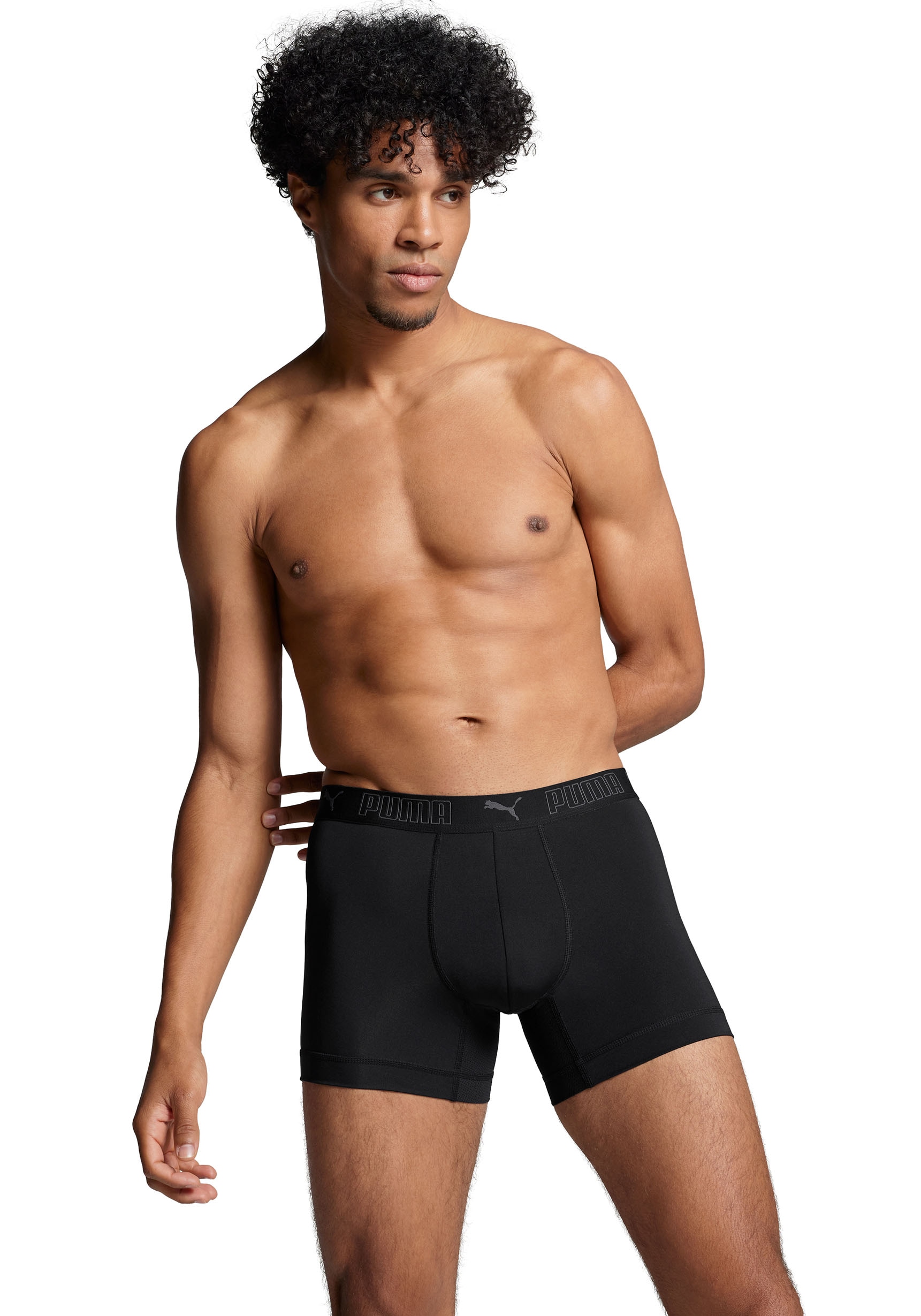 PUMA Boxershorts »PUMA MEN SPORT MICROFIBER BOXERS 2P«, (Packung, 2er Pack), mit Logo-Bund