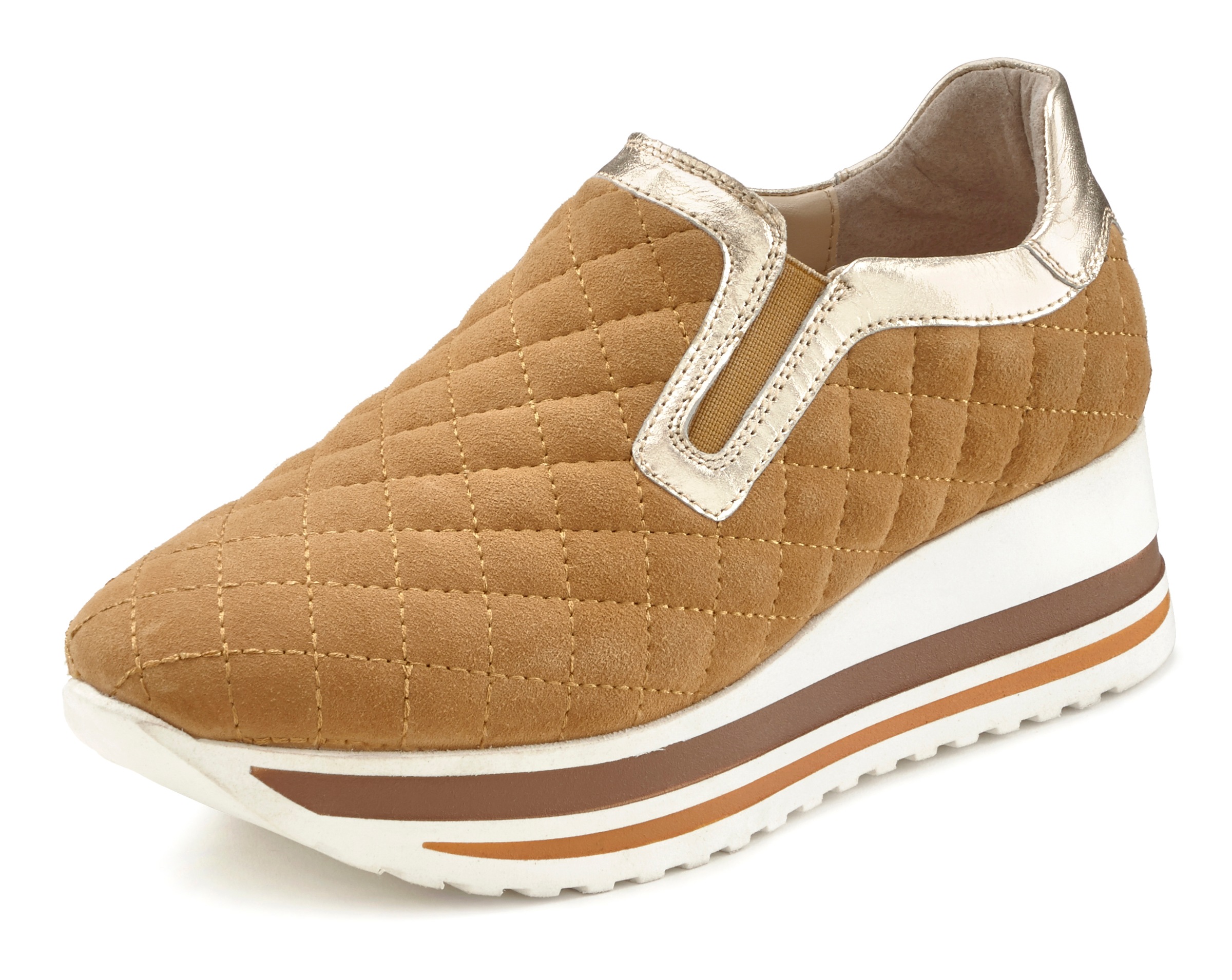 LASCANA Sneaker, Slipper aus Leder mit angesagter Plateausohle und elastischem Einsatz kaufen